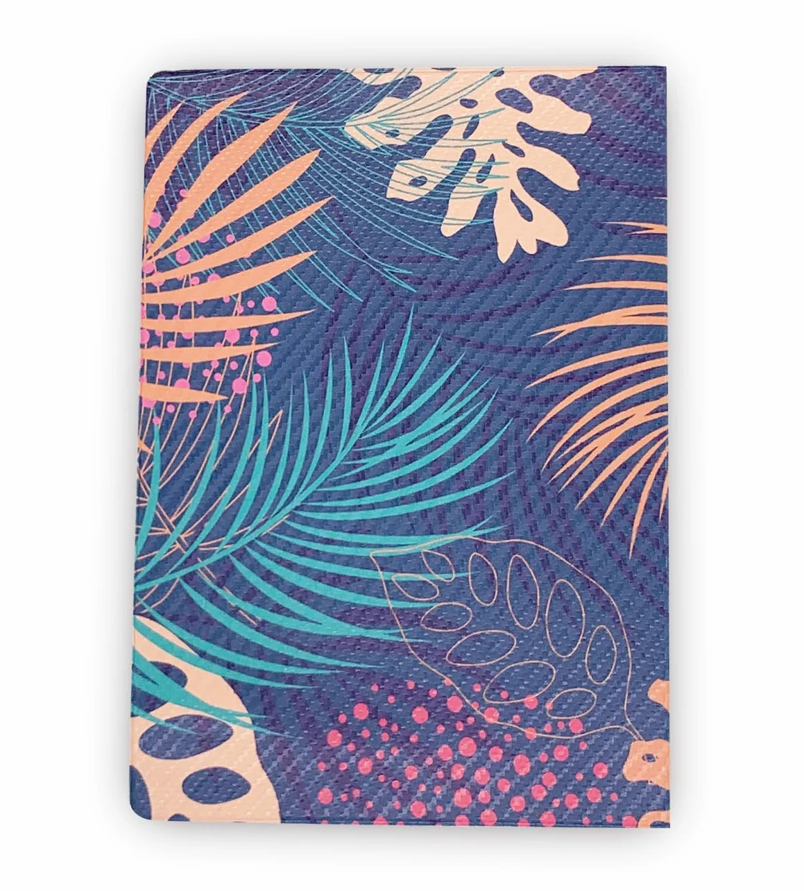 Protège Carnet de Santé en Gomme Expansée Texturée – Étui Carnet Bébé Enfant Fille ou Garçon Adulte – Fabriqué en France – Modèle Tropical Bleu