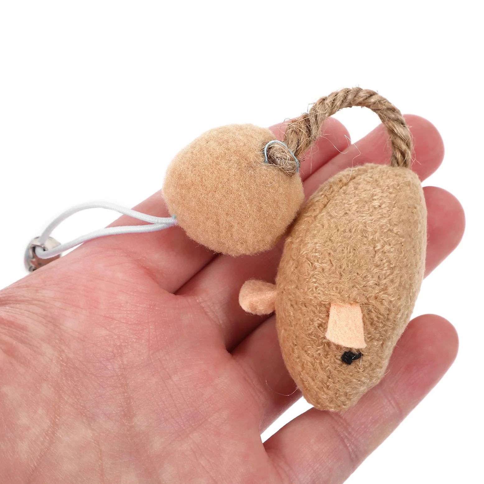 Mobestech Lot de 6 Souris en Peluche avec Clochettes pour Chaton et Chat, Jouets Résistants aux Morsures Vie Quotidienne, Couleurs Variées et Forme de Souris