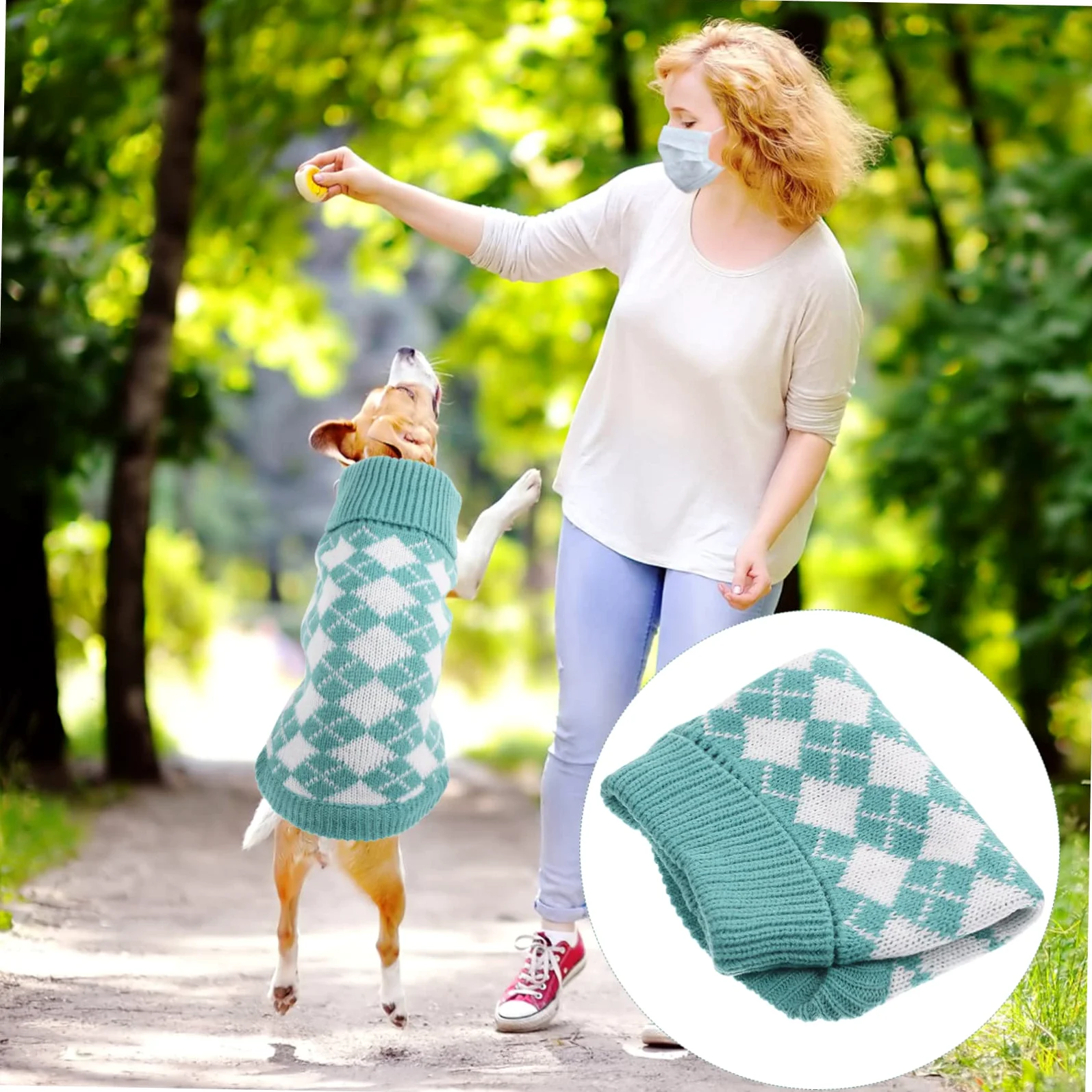 INOOMP 4pièces Pull pour Chien Vêtement Chaud Et Confortable pour Animaux De Compagnie Costume Hiver avec Motif Carreaux pour Chiens De Moyenne Et