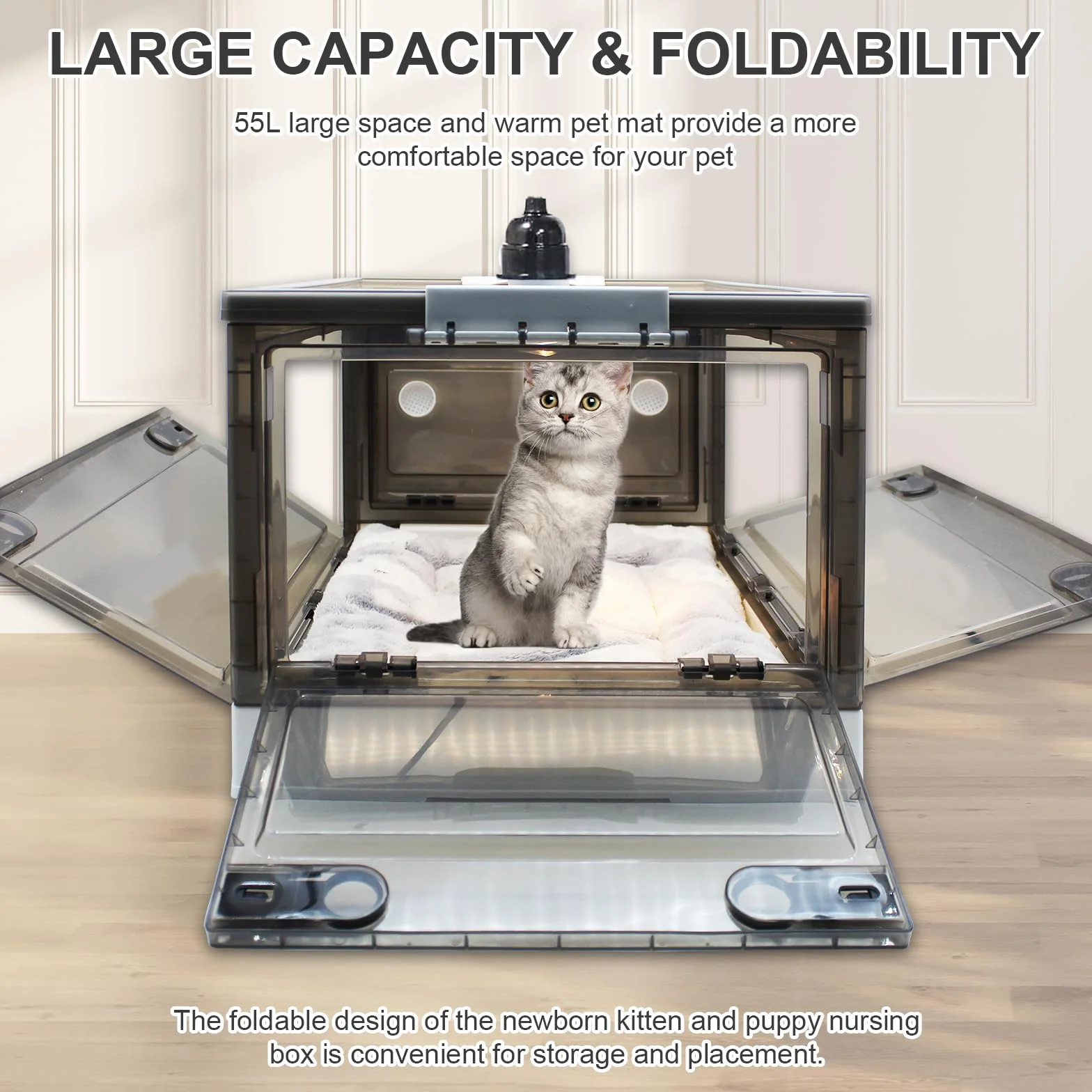 Grand PET Brooder Incubateur pour Chiot avec Chauffage Nursery Chaton