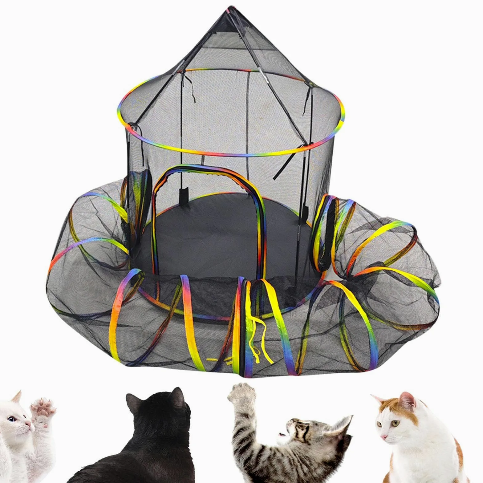 Tunnel et Tente pour Chat, Jouet Respirant pour Cage, Maison pour Lapin et Cochon d'Inde en Extérieur
