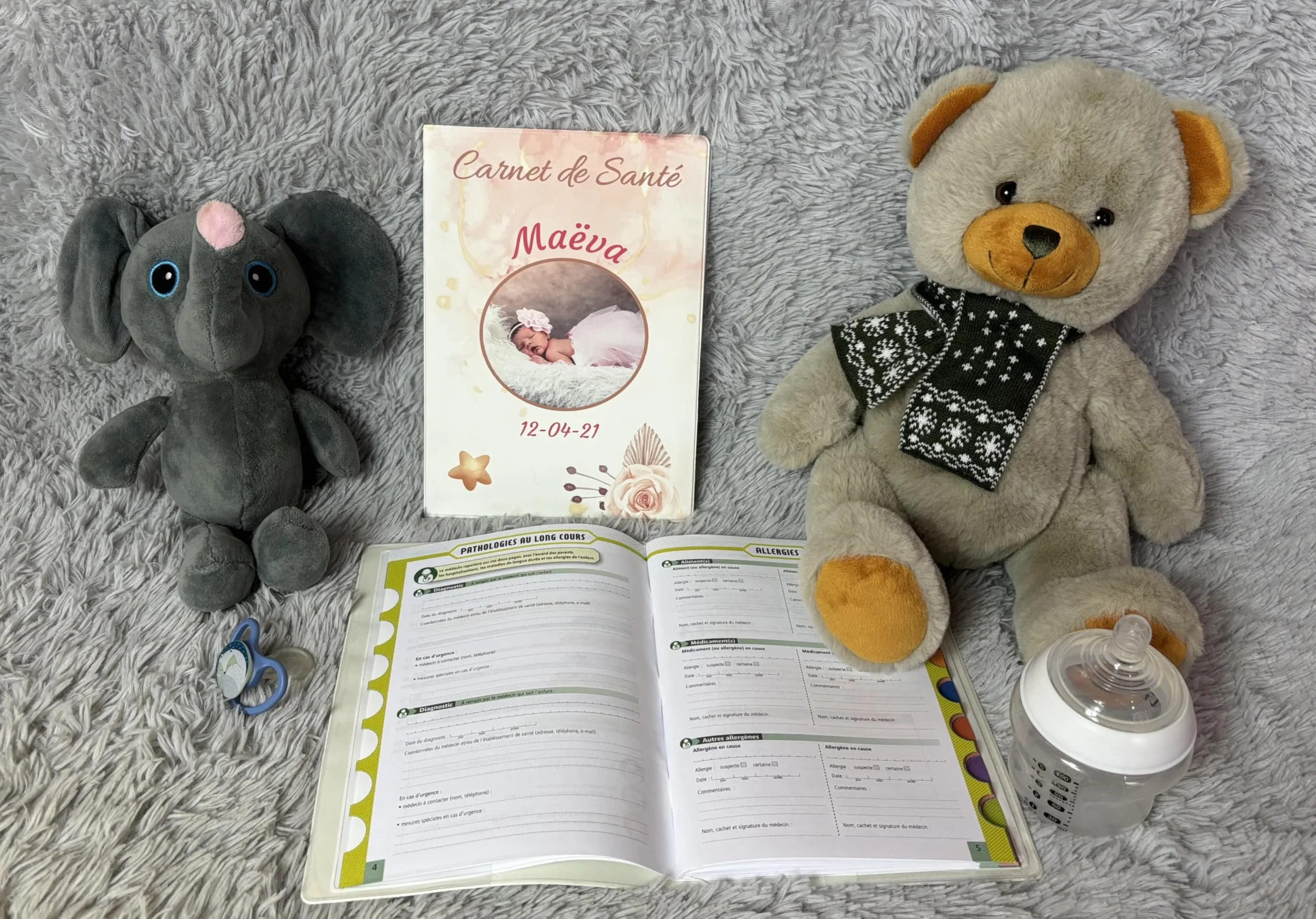 Protège Carnet de Santé Personnalisé Étoile Dorée Fille Fabriqué en France