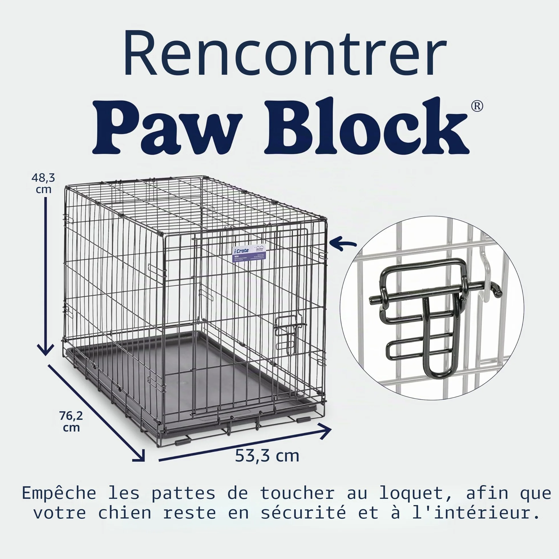 MidWest Homes for Pets iCrate 76,2 cm Cage pour Chiens Noir