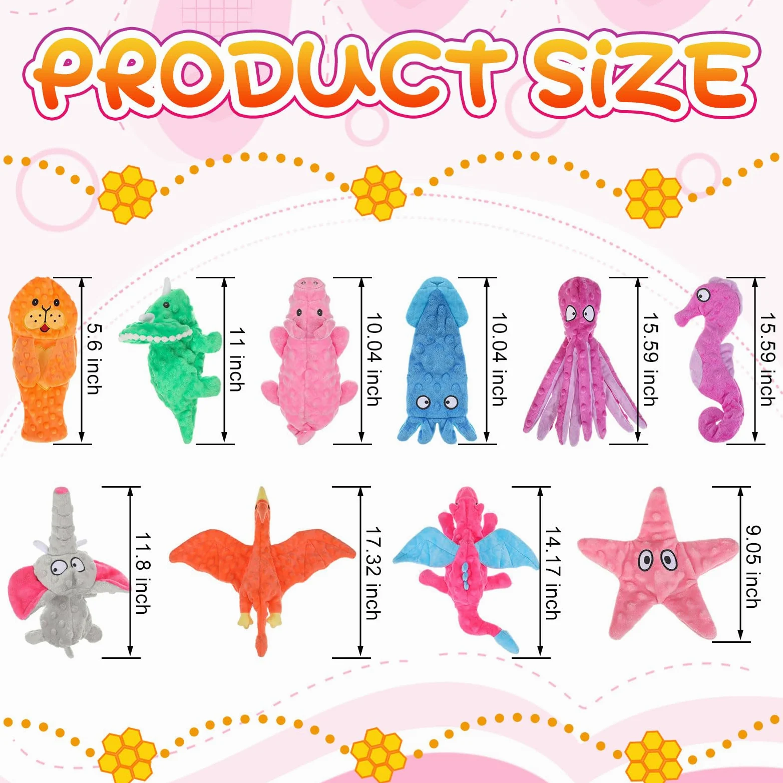 Sratte Lot de 10 jouets couineurs pour chien sans rembourrage - Jouet froissé pour mâcheurs agressifs - Jouets à mâcher pour animaux de compagnie de petite, moyenne et grande taille, 10 styles (styles