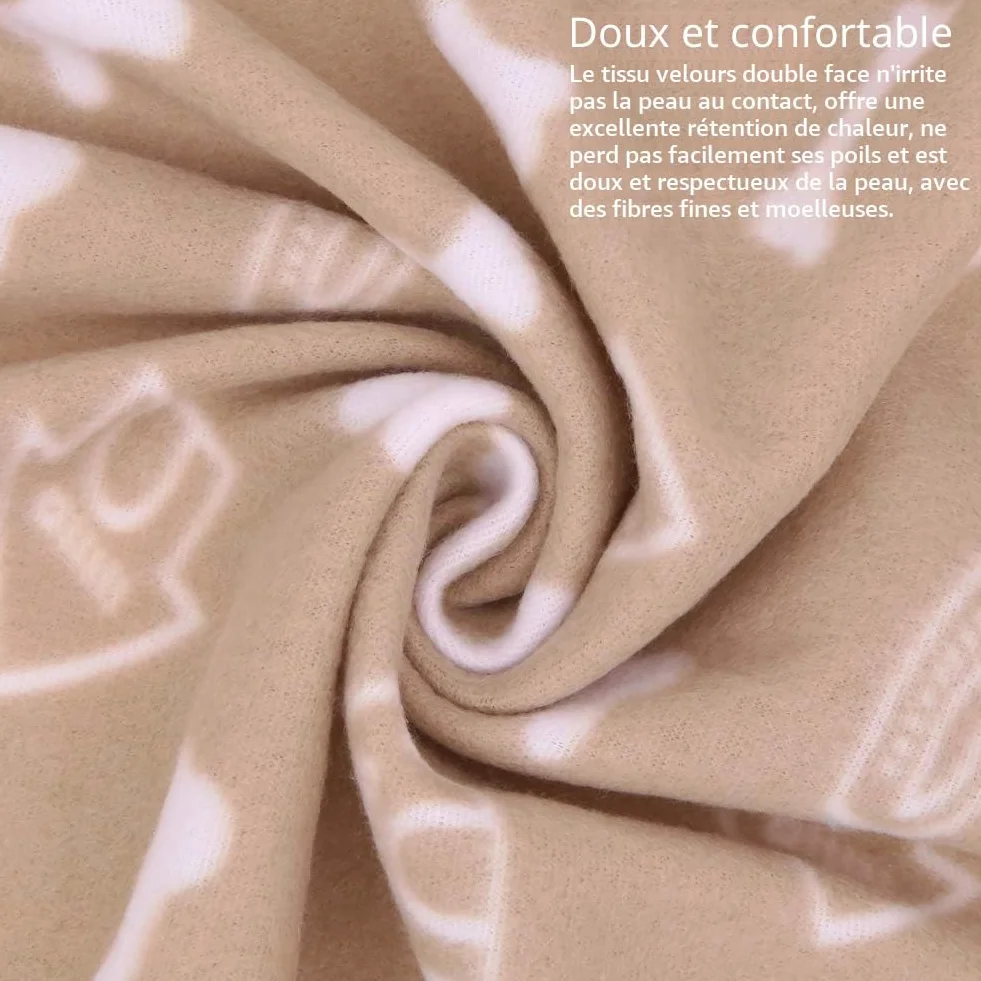 Lot de 6 Couvertures Lavables pour Animal Domestique 60x70 cm Motif Pattes Multicolore