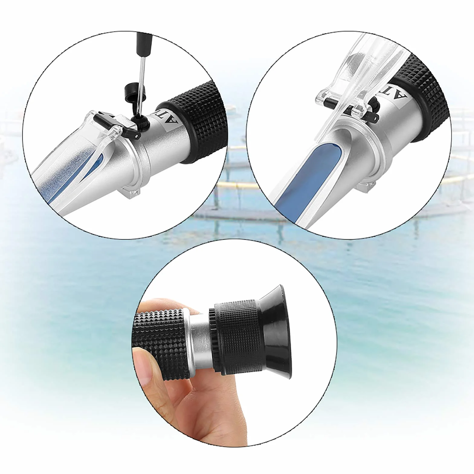 Réfractomètre Salinomètre ATC 0-10% pour Eau de Mer Aquarium Piscine