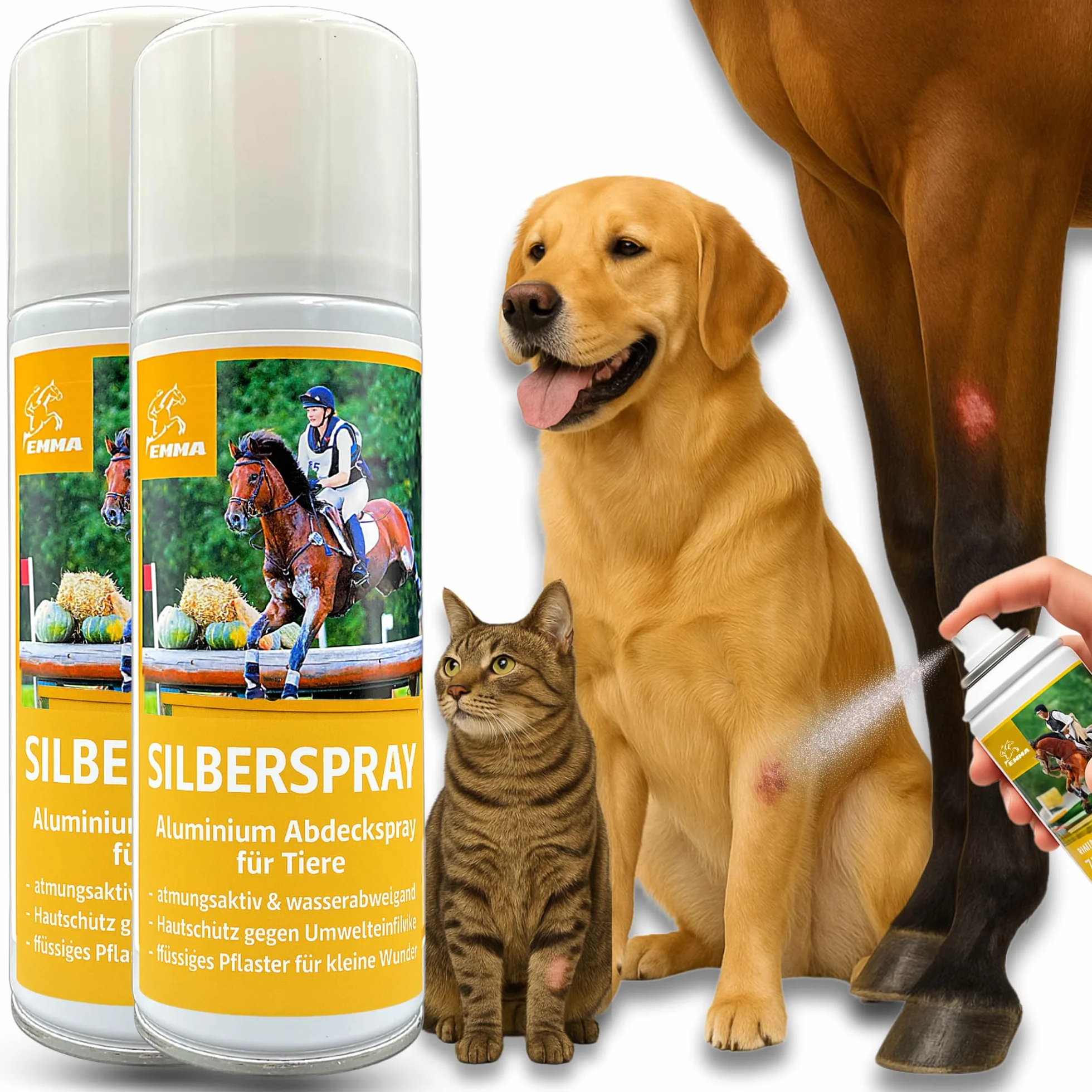 Spray argenté pour animaux Spray de protection des plaies cheval chien vache 2 x 200 ml