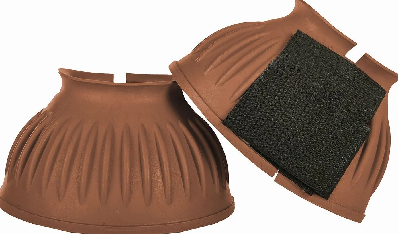 Cloches en caoutchouc HKM avec fermeture à scratch, 1 paire Rose L
