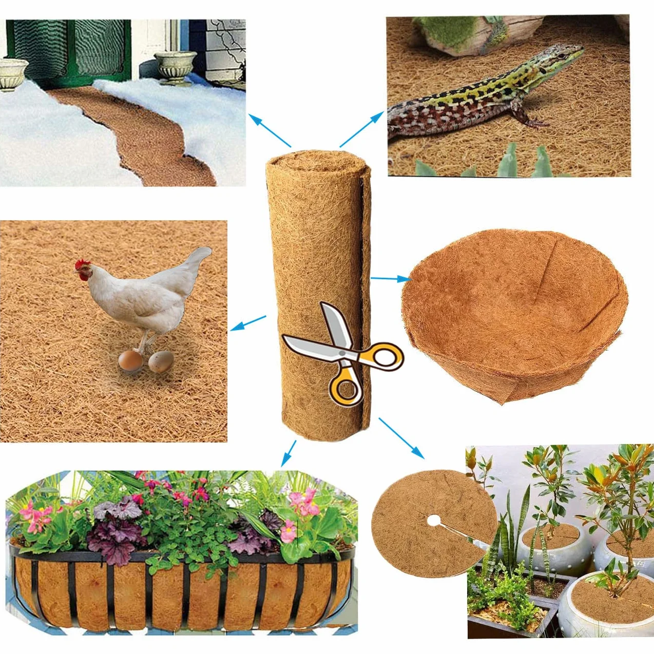 SUNYAY 12x40 Pouces Naturel Coco Liner Rouleau Cocos Feuilles Coco Mat pour Jardin