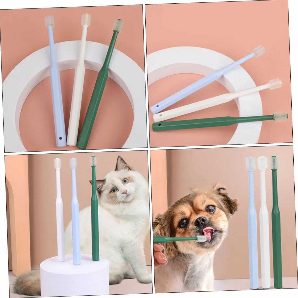 BESPORTBLE 3 Ensembles Brosse À Dents Nettoyeur De Dents De Chat Pour Dents D'animaux Brosse De Nettoyage Buccal Brosse Orale Pratique Pour Animaux De Compagnie Type 4 Pièces * 3