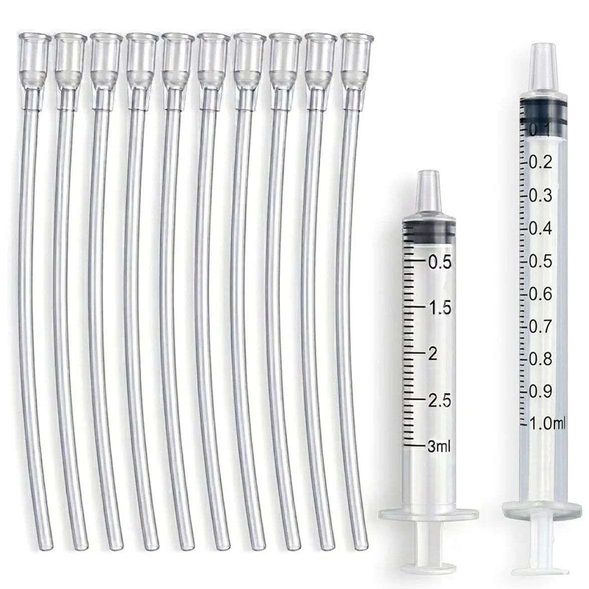 Kit d'Alimentation Manuelle pour Oiseaux avec Seringues 1ml & 3ml et 10 Tuyaux Flexibles
