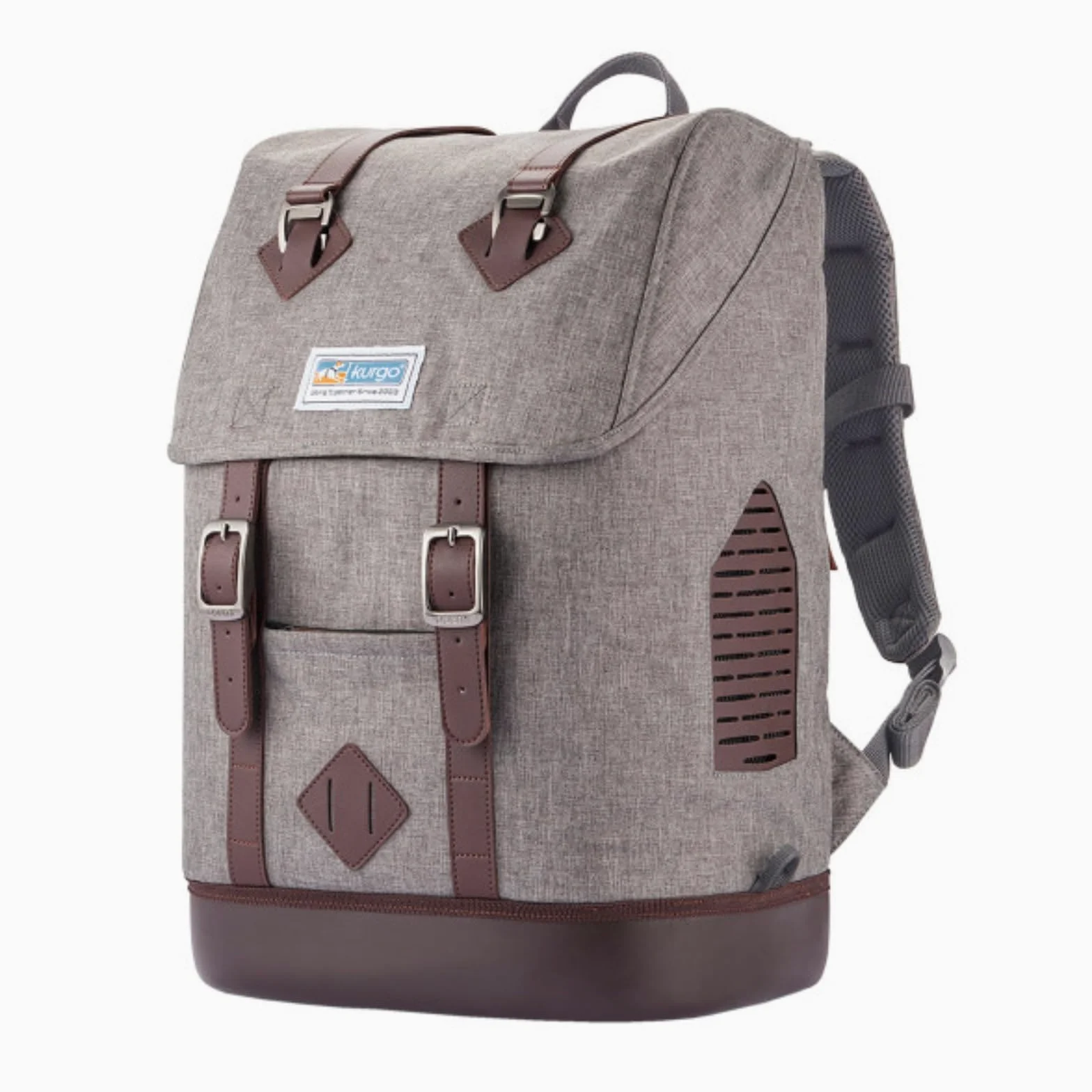 Kurgo Sac à Dos de Transport pour Petits Animaux, Gris Chiné | Mains libres, fond armorsole, convertible en sac de transport, robuste