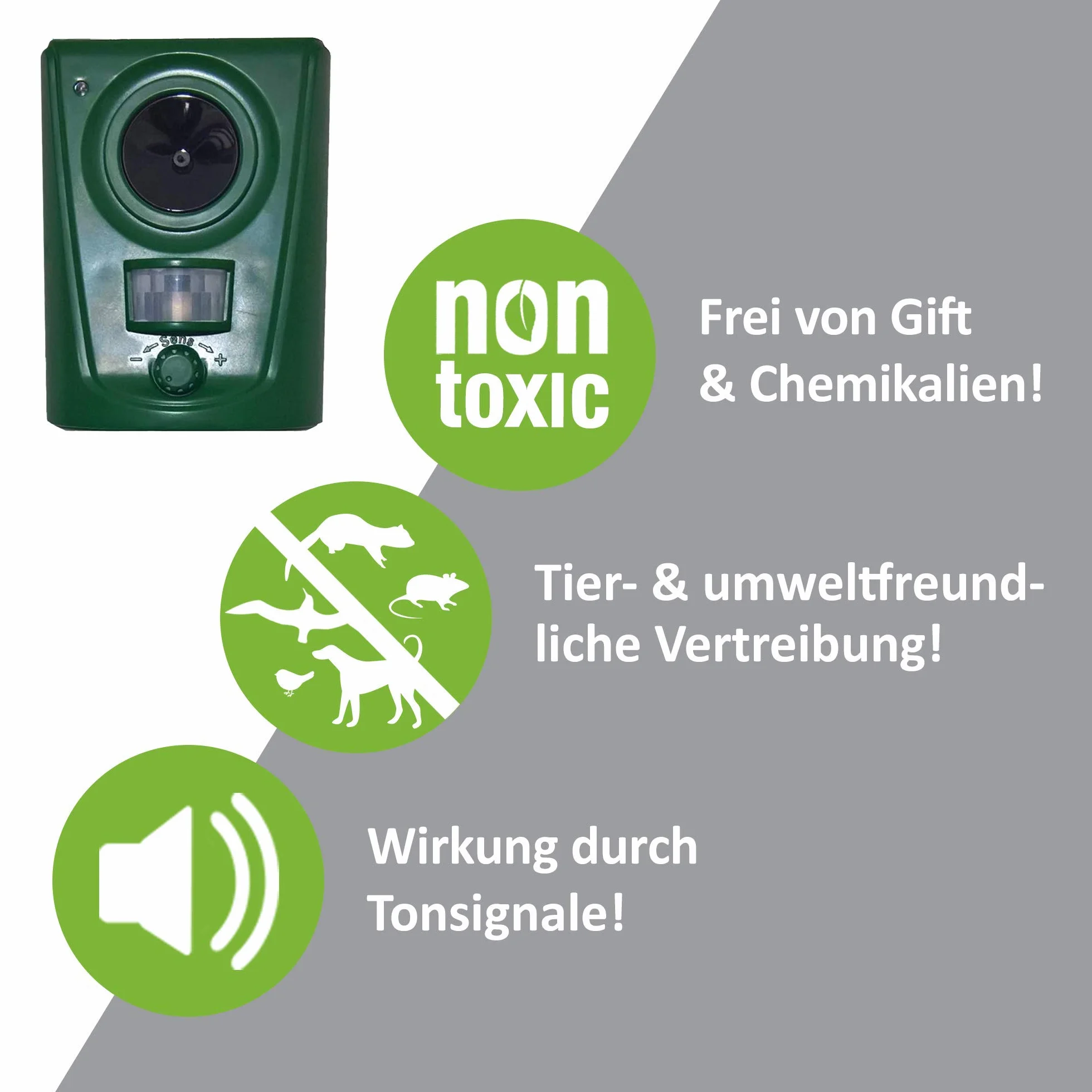 ISOTRONIC Répulsif ultrasonique pour Animaux Anti-Chats à Piles avec Piquet de Sol Portée 10 m