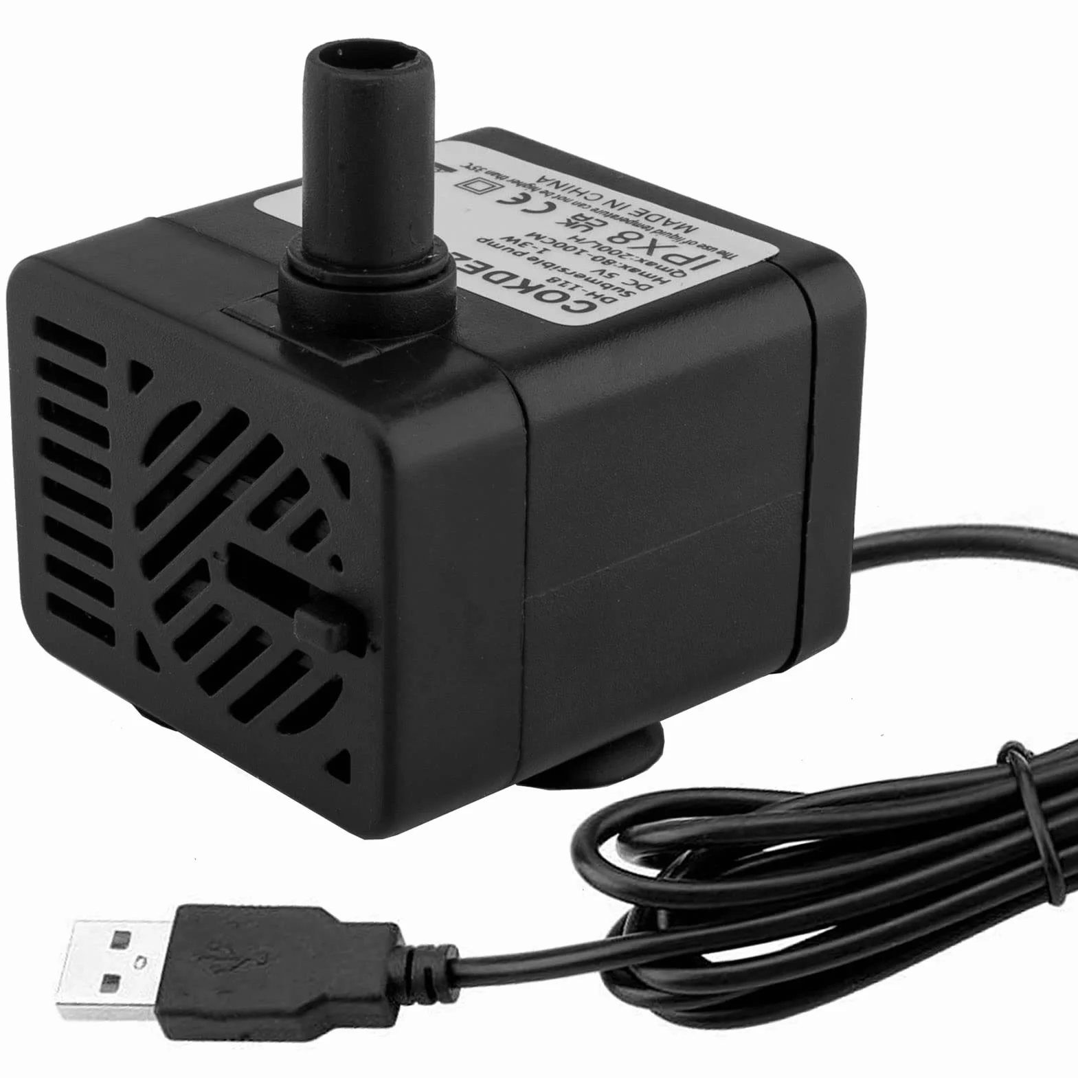 Mini pompe à eau submersible USB DC 5V 200 L/H réglable ultra silencieuse pour aquarium étang hydroponie