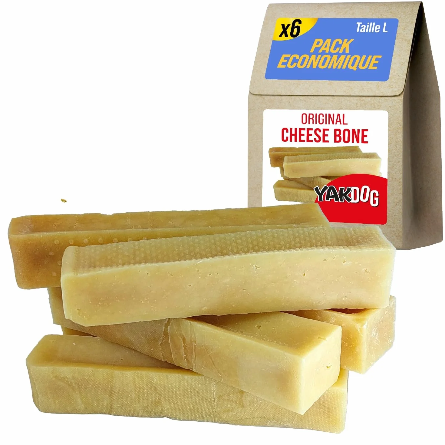 Bâtonnets Fromage pour Chien Friandises à Mâcher Longue Durée 100% Naturel Himalaya Fabriqué en Belgique Taille L Lot de 6