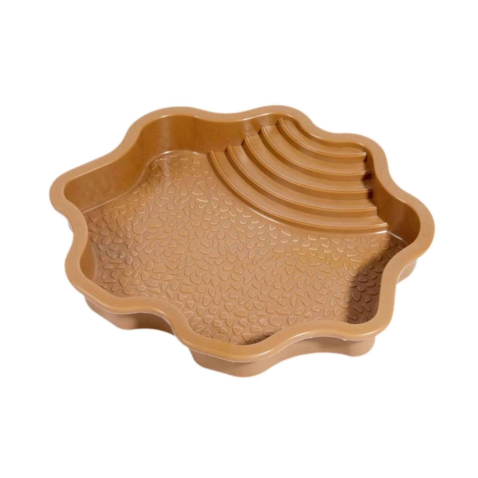 Colcolo Bassin d'eau pour Tortue avec Rampe, Plat d'alimentation pour Reptiles, Lézard, Jaune Brunâtre