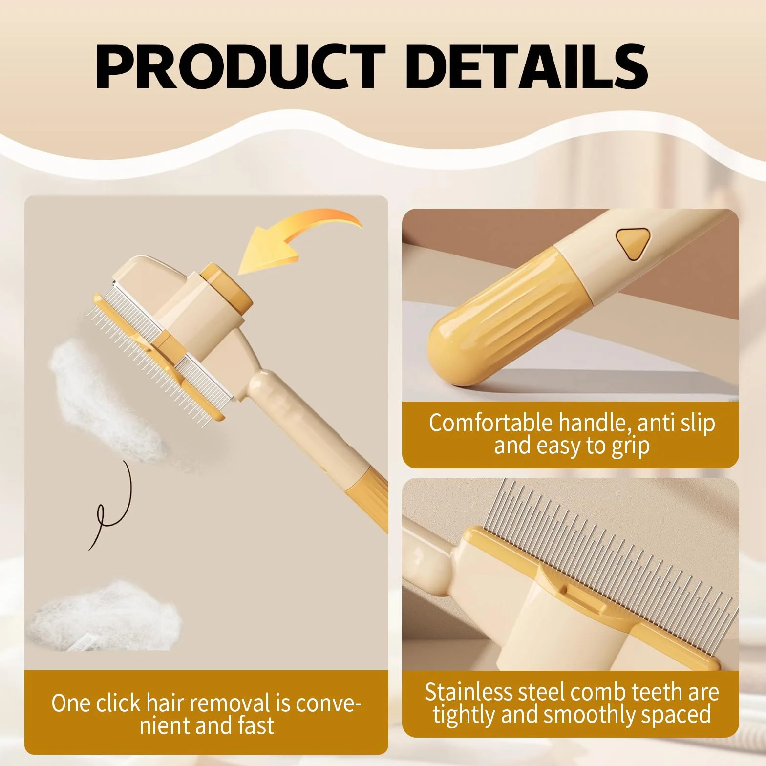 Brosse Activ Pet Attrape'Poils pour Chat et Chien, Élimine 95% Poils Morts