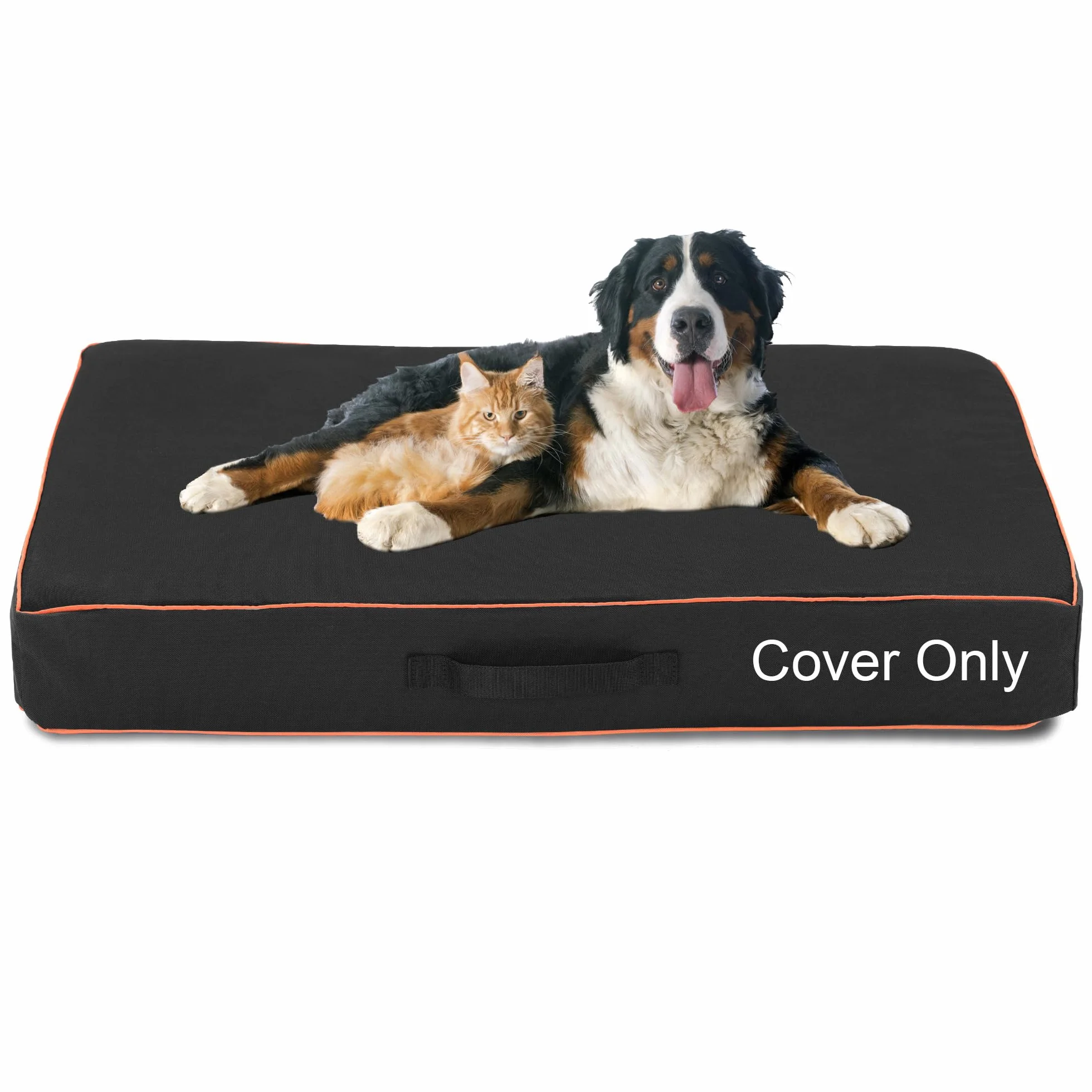 Leberna Housse de protection universelle imperméable lavable Oxford pour lit de chien noir L 111,8 x 81,3 x 10,2 cm