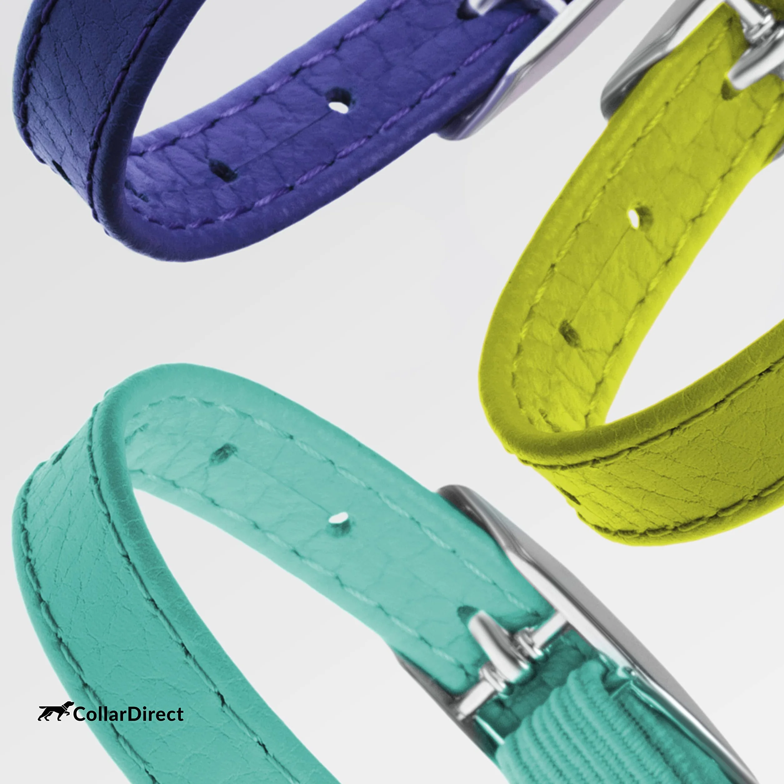 Collier pour Chat en Cuir de Sécurité avec Sangle Elastique, Cloche pour Chaton - Noir, Bleu, Rouge, Orange, Vert Lime (20-28 cm)