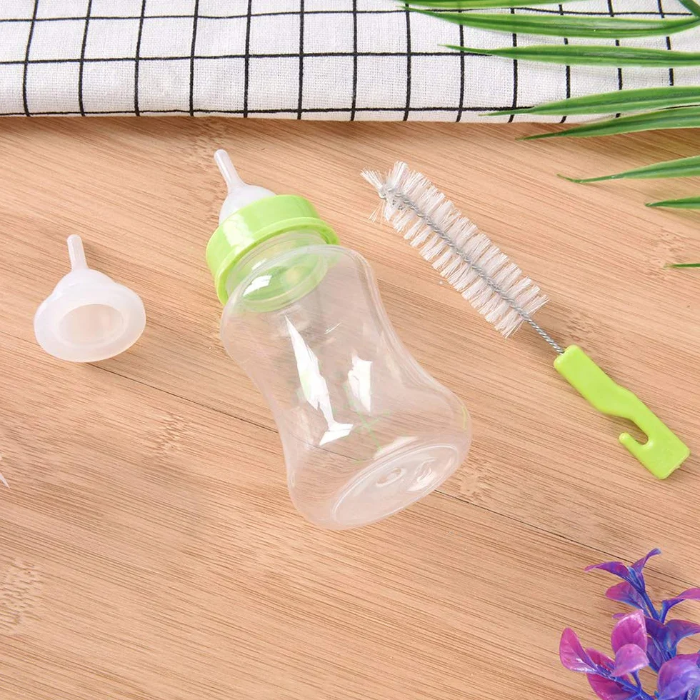 Biberon D'Élevage pour Chien et Chat 150 ML avec Brosse de Nettoyage, Kit Allaitement