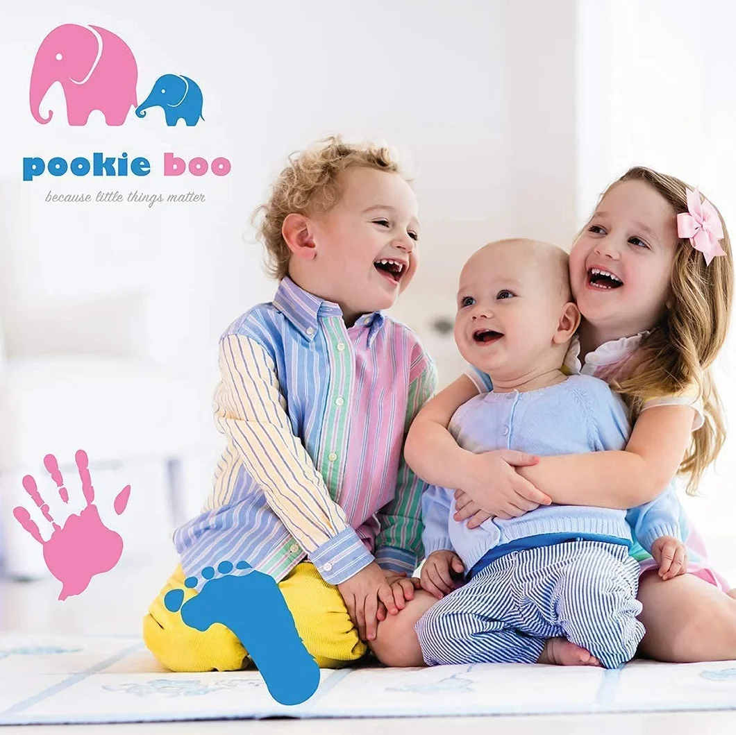 Kit Empreinte Pieds et Mains Bébé Cadre Bois Verre Acrylique Support 2 Photos Cadeau Noël