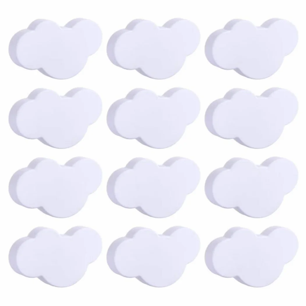 Poignées de Meuble en Forme de Nuage NIDONE 12 Boutons pour Chambre d'enfant Tiroir (Blanc)