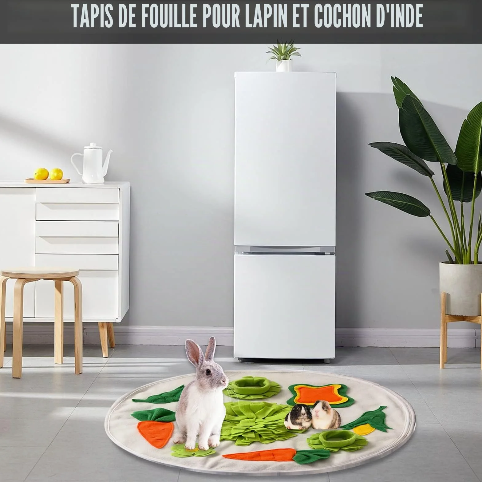 Tapis à renifler lavable pliable pour cochon d'Inde, lapin, entraînement odeur