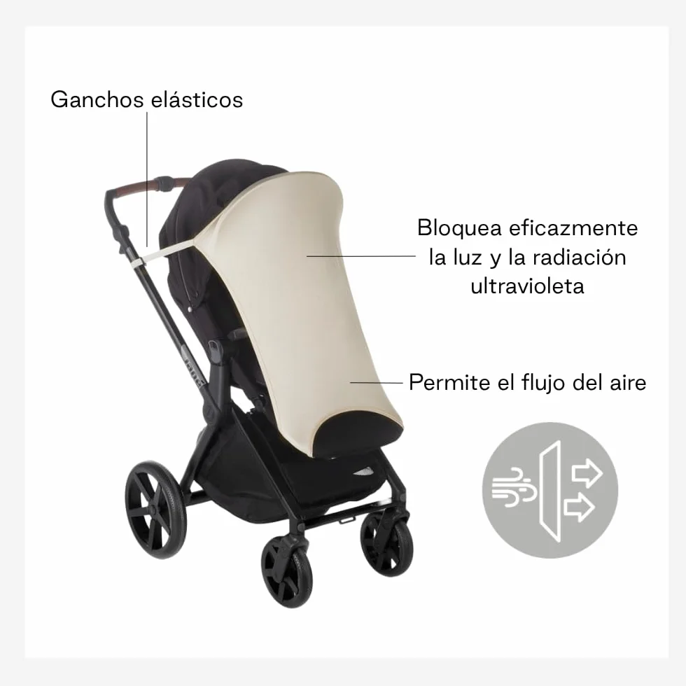 Jané Pare-Soleil Poussette UPF 50+ Protection UV Universelle Élastique Beige