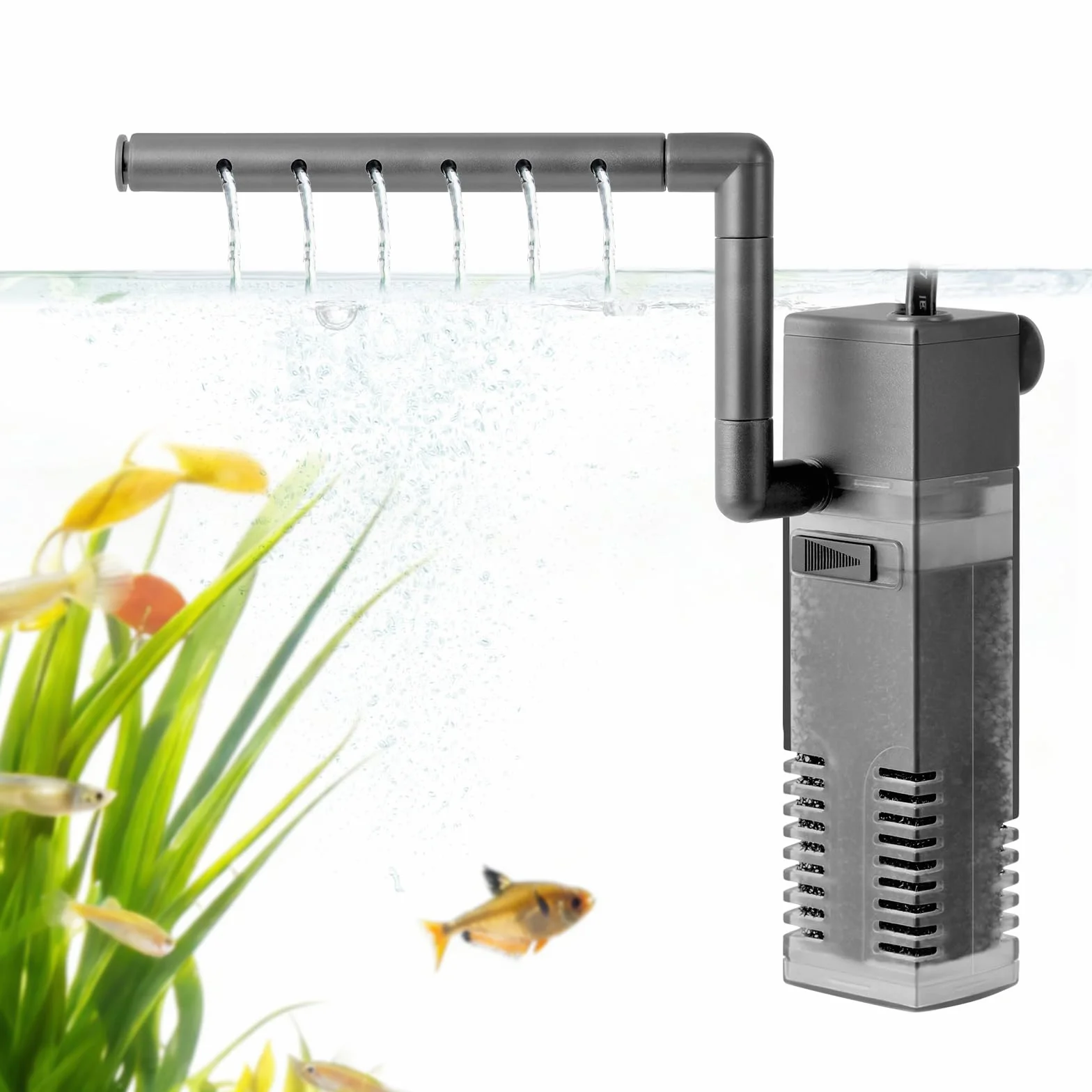 Filtre Interne Submersible 3W 200 L/H pour Vasque à Poissons 3-40L