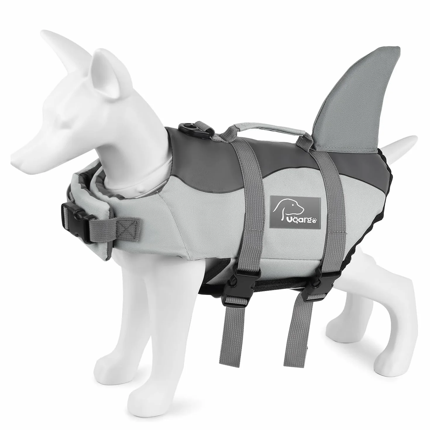 Gilet de sauvetage pour chien Voarge avec poignée et réflecteur sécurité animaux gris taille L