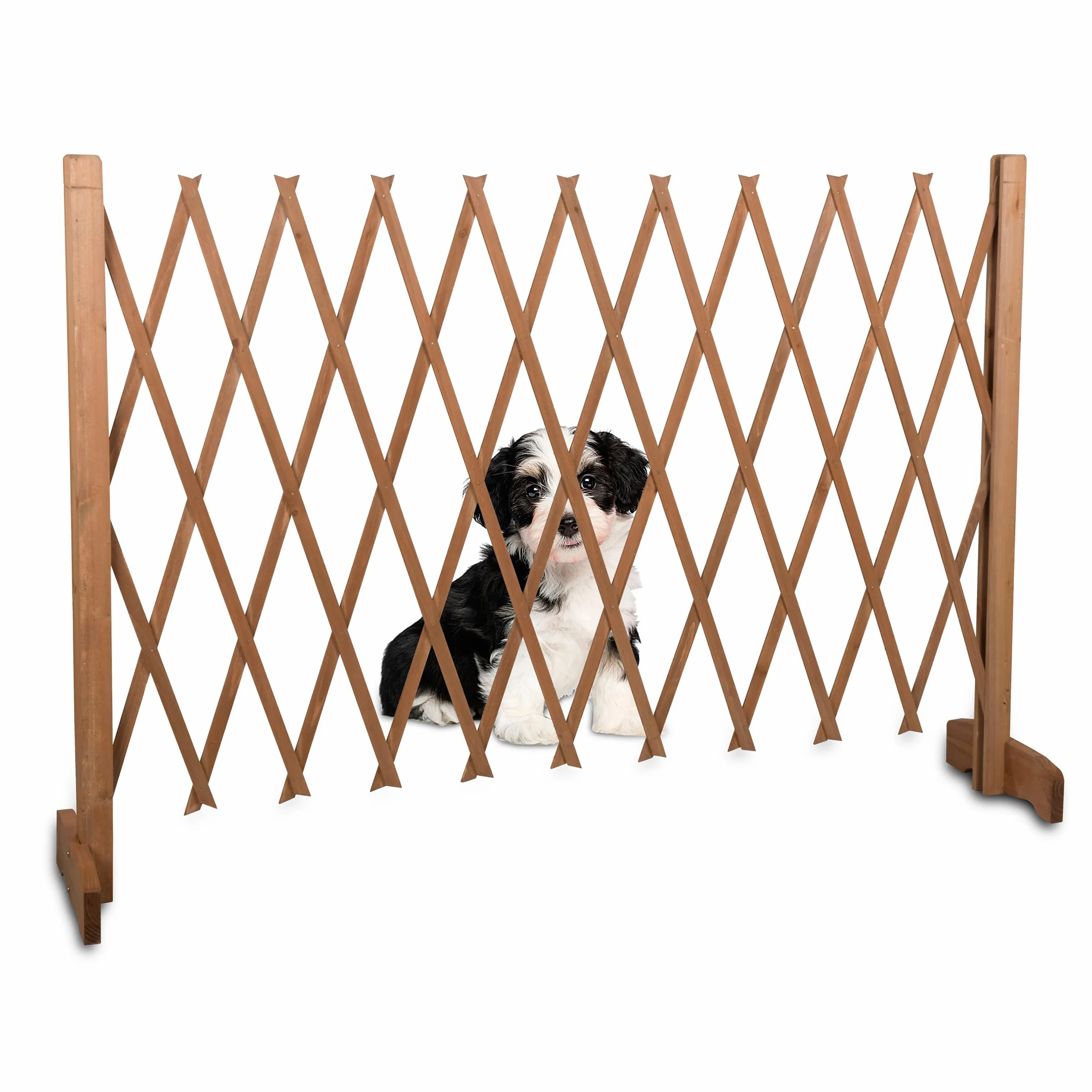 Maxxpro Barrière de Chien en Bois - Largeur Extensible 30-140 cm - Barrière Autoportante