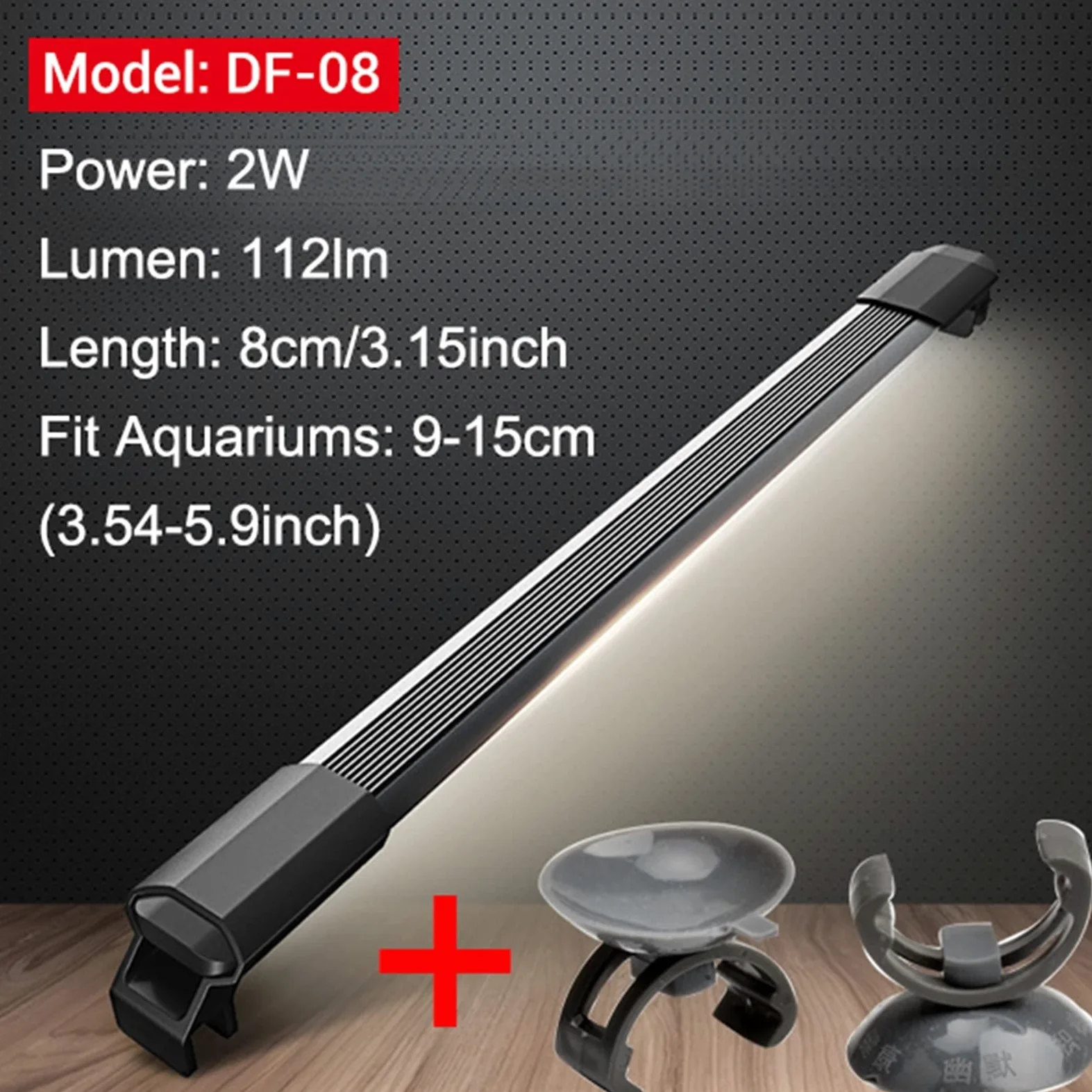 Lumières de Piscine Lumières de Bassin 15-55CM Lumières de réservoir de Poissons Éclairage LED d'aquarium avec Support réglable Lampe d'aquarium en Alliage d'aluminium 1.1cm IP67 L