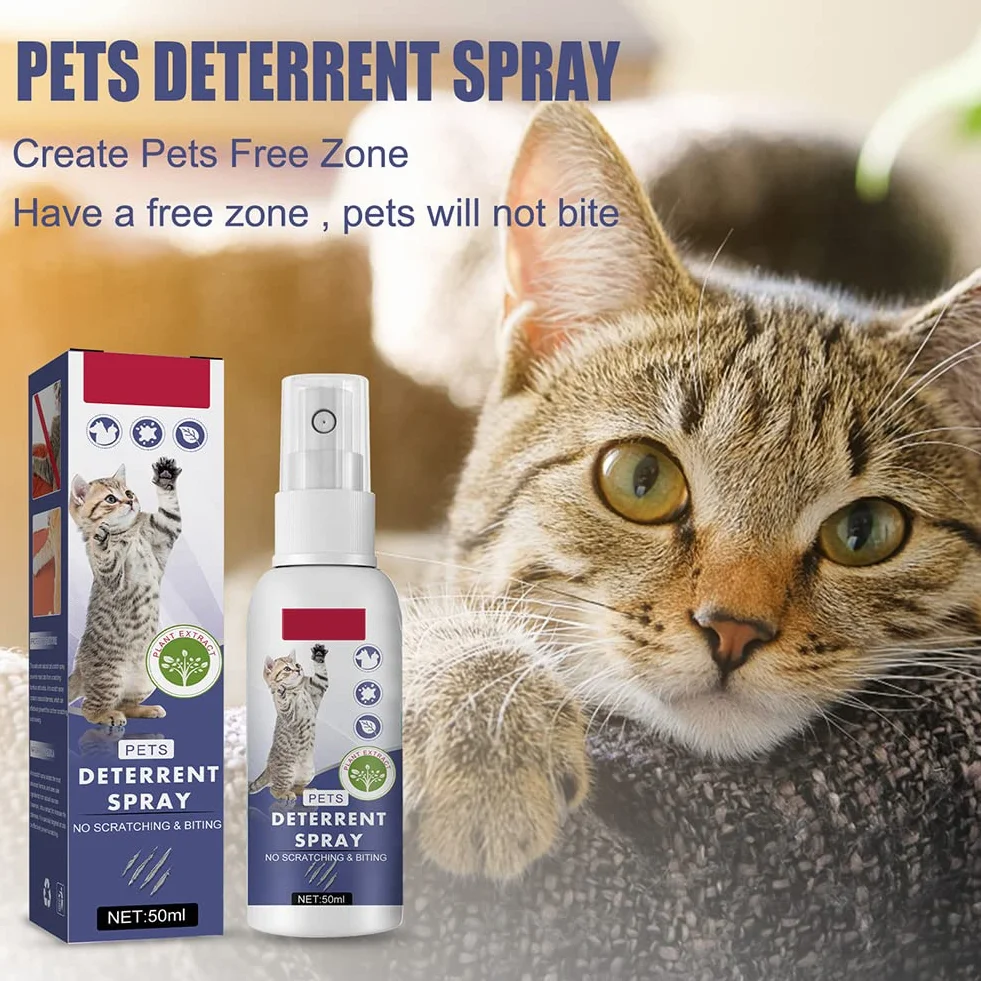 Spray Anti Griffure Chat,Spray Anti Griffure,Spray Anti Griffure Chat Canapé,Spray éducateur pour Chat,Protecteur de Meubles Contre Les Rayures de Chat,Protège Vos Rideaux,Canapés,Tapis,Meubles,50ml