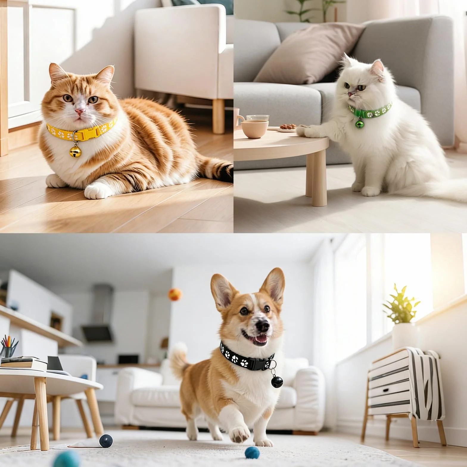 Kit Collier Chat Anti Étranglement Réglable Réfléchissant avec Clochette de Sécurité 12 Pièces