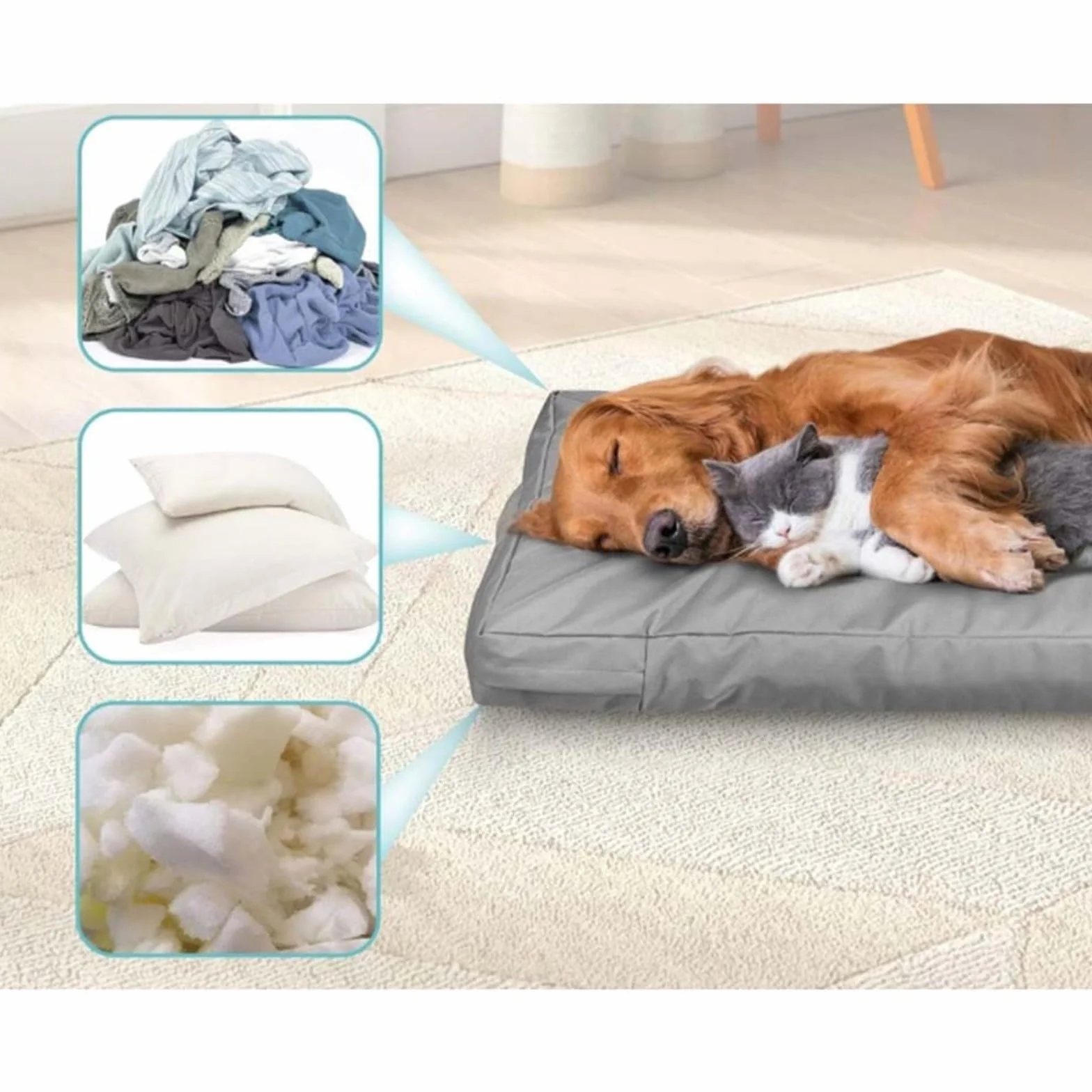 Housse de lit pour chien imperméable en tissu Oxford 210D extérieur anti-poussière