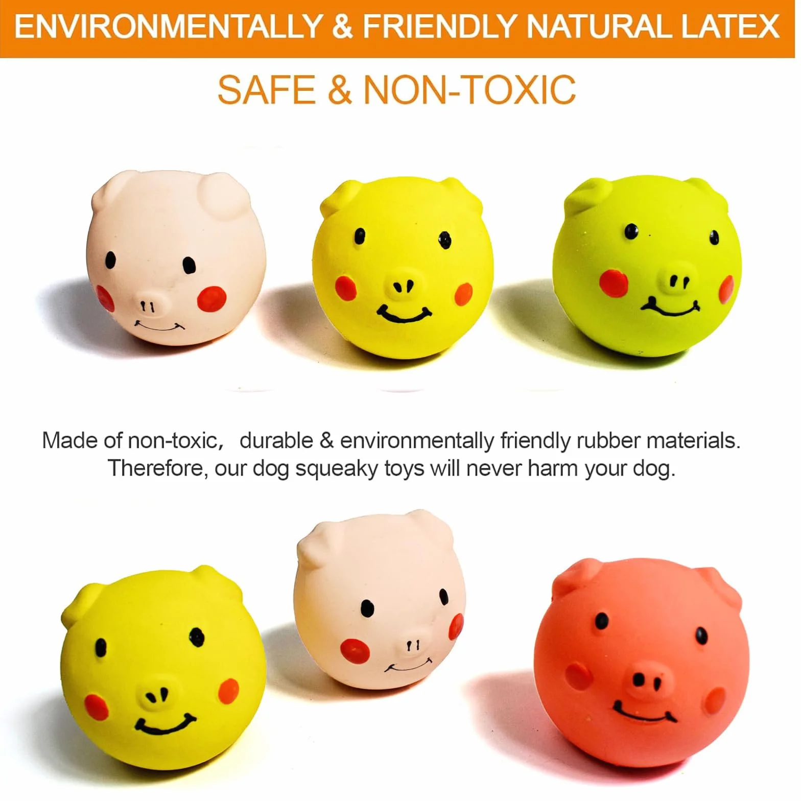 Jouet Chien Couineur Latex, 6 Pièces Balle Couineuse pour Petit Chien