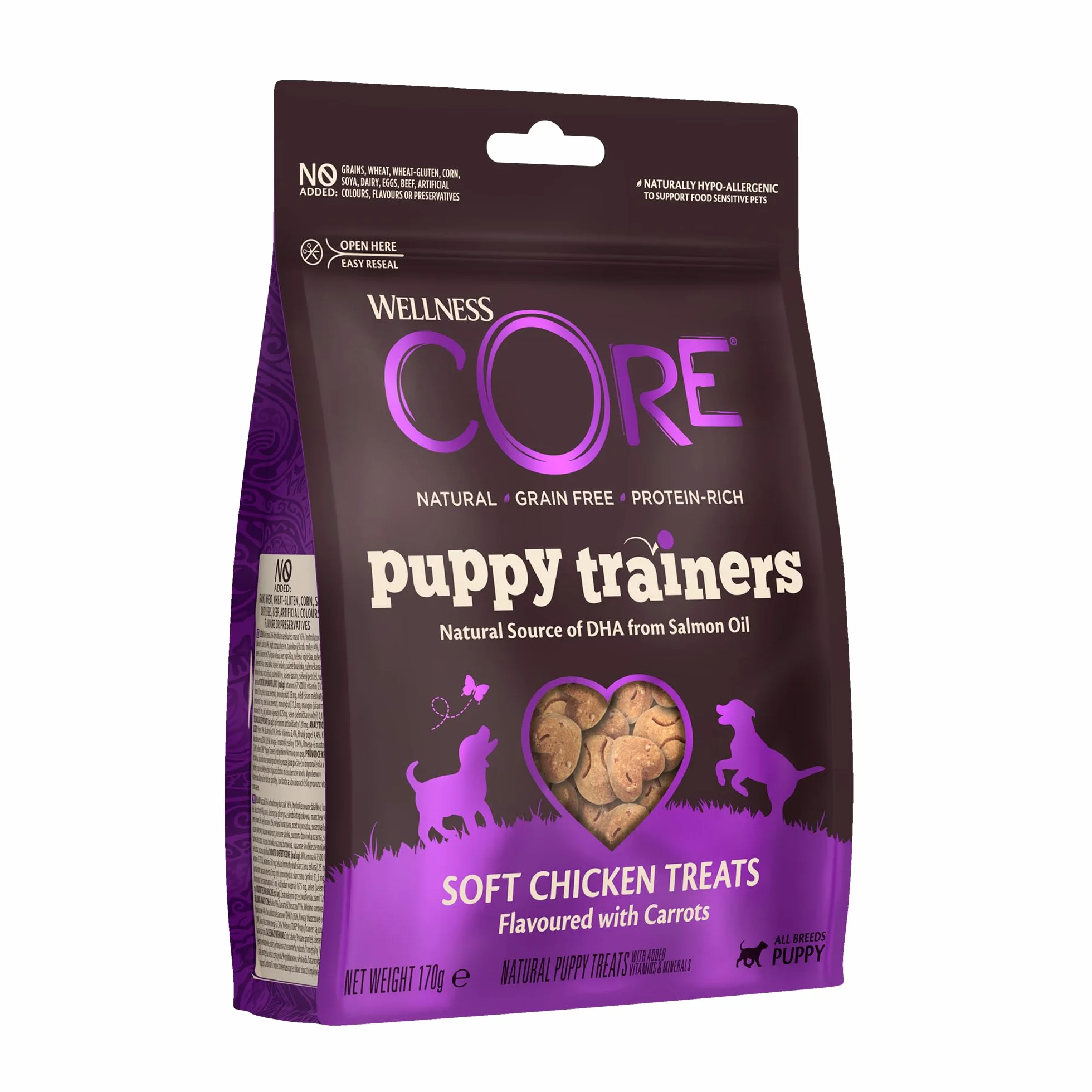 Wellness CORE Friandises pour Chiots Poulet/Carottes 170g sans Céréales Riche en Protéines