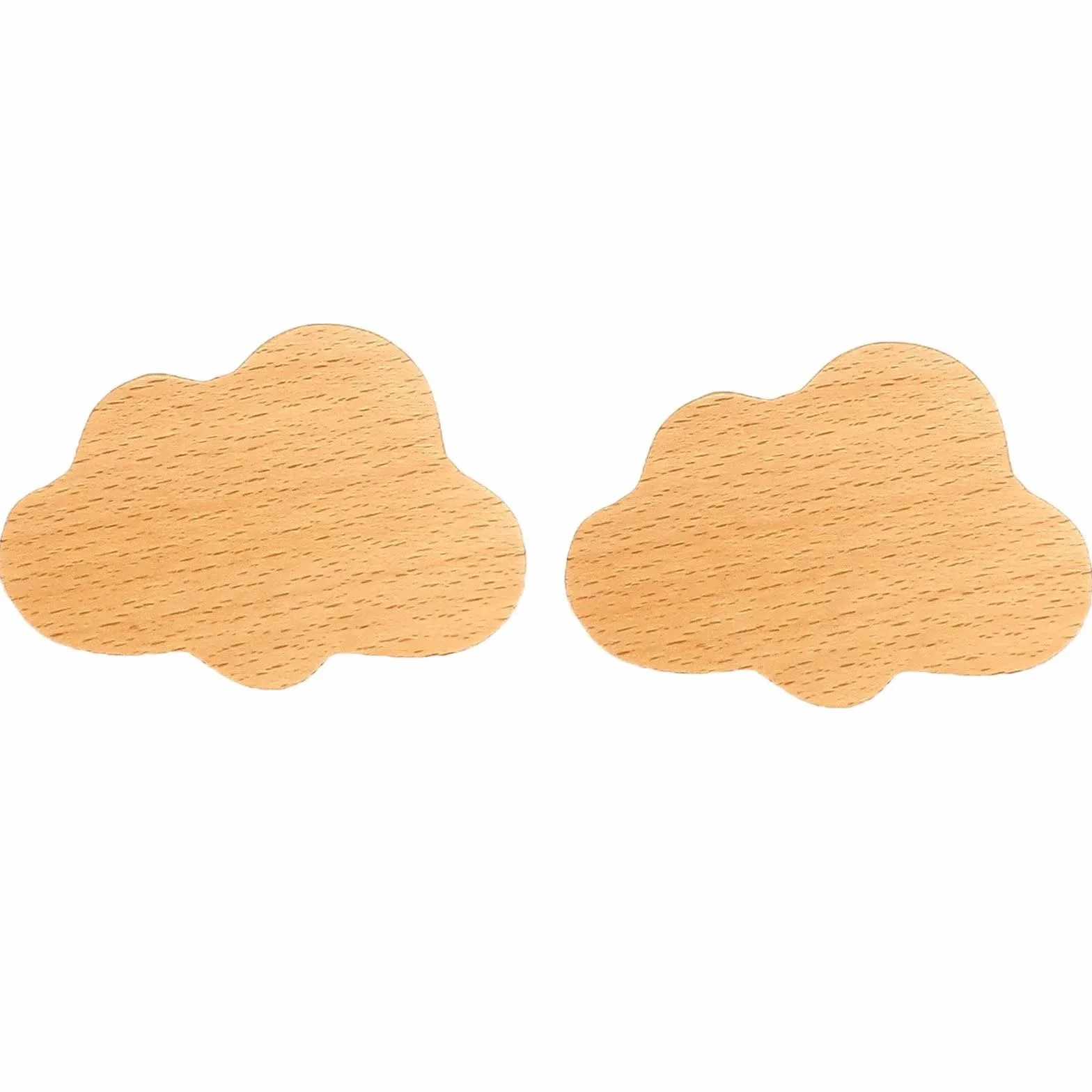 Boutons de placard décoratifs en bois en forme de nuage Lot de 2 avec vis