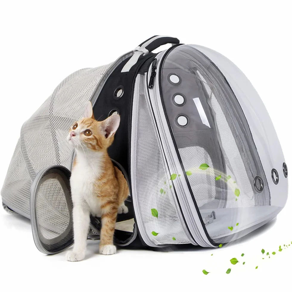 Sac à Dos pour Chat Interfashioner® Extensible Double Transport jusqu'à 9 kg