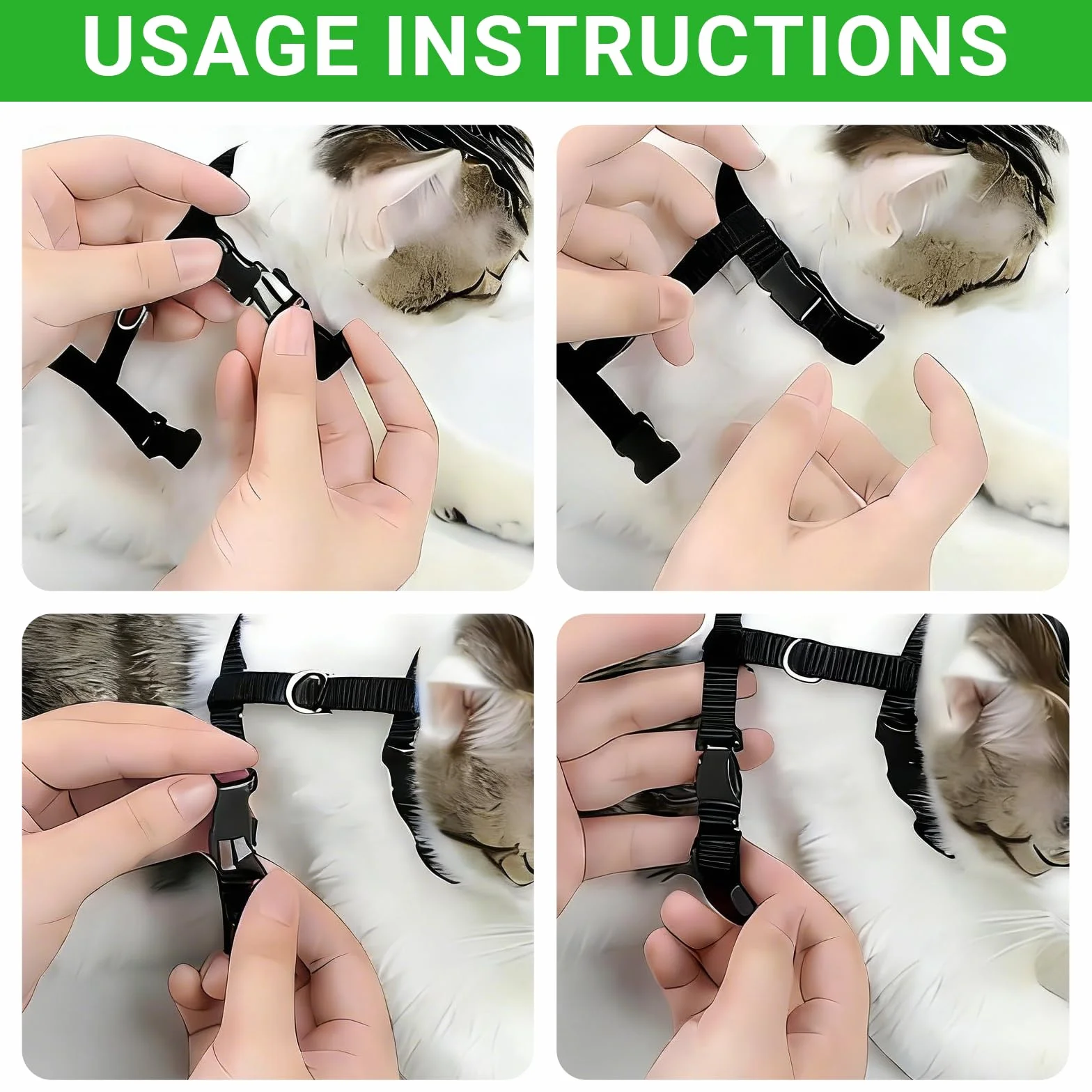 Harnais et Laisse pour Chat Doux Réglable Anti-Fuite avec Boucle de Sécurité