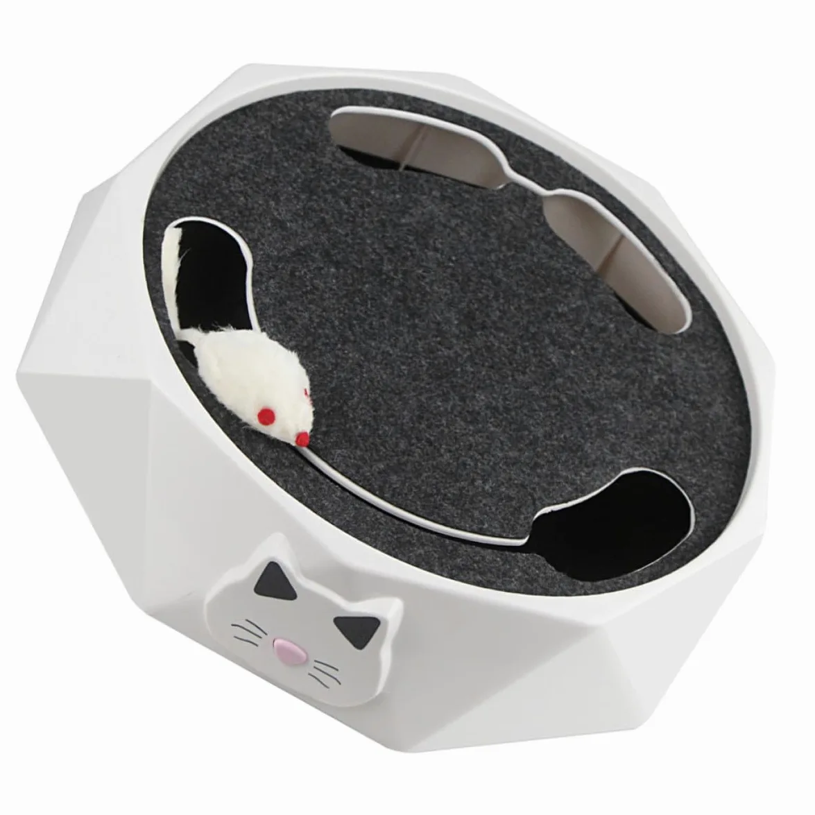 SOLUSTRE Électrique pour Chat, de Chasse la Souris, Portable, Action de Souris Qui Creuse, Abs, Blanc, pour Chats et Chatons D’intérieur