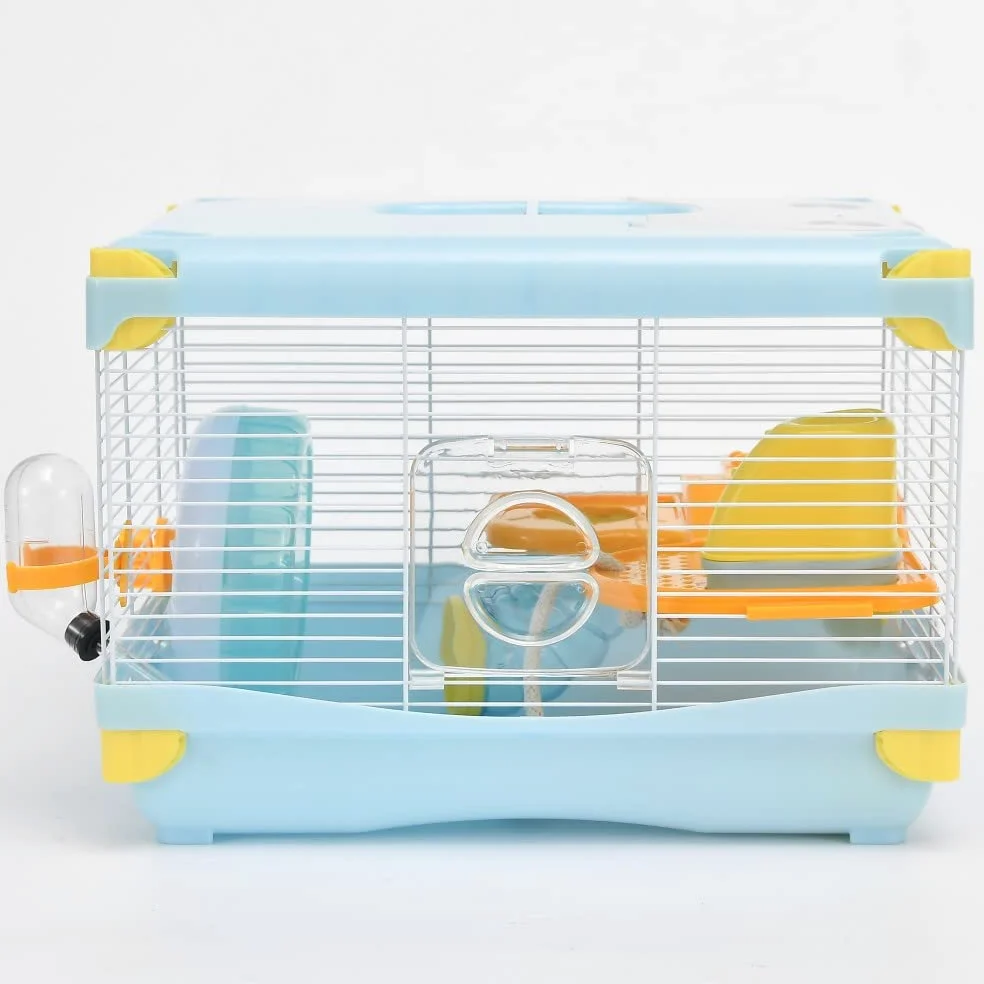 Cage à hamster pour petits animaux 2 couches transparente avec plateau spacieux, facile à nettoyer, respirante, facile à nettoyer. Dimensions : 36 x 26 x 25 cm (l x L x H). Convient pour les petits