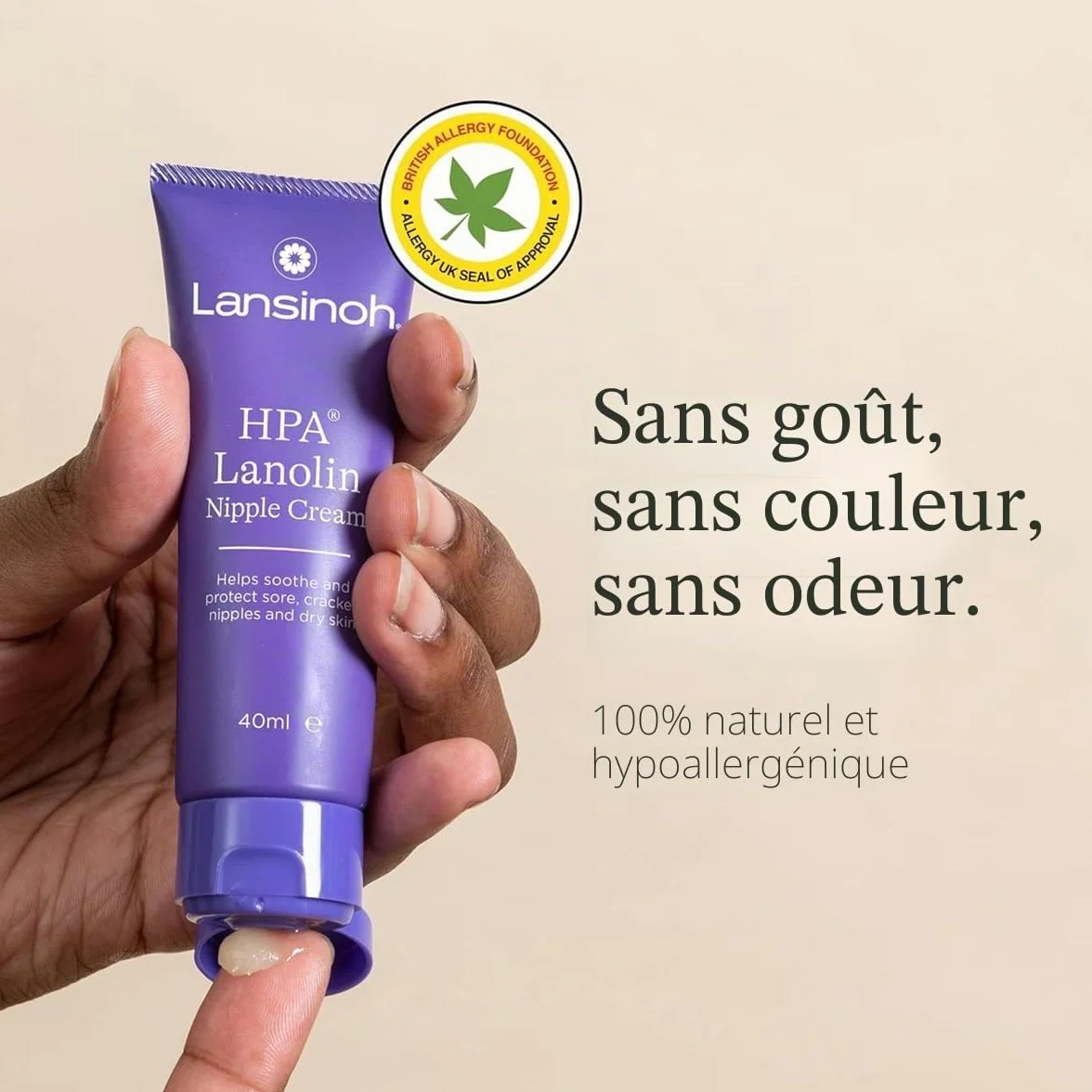 Lansinoh Crème Lanoline HPA 40 ml 100% Naturelle Allaitement Soulage Crevasses Sécheresse Irritations