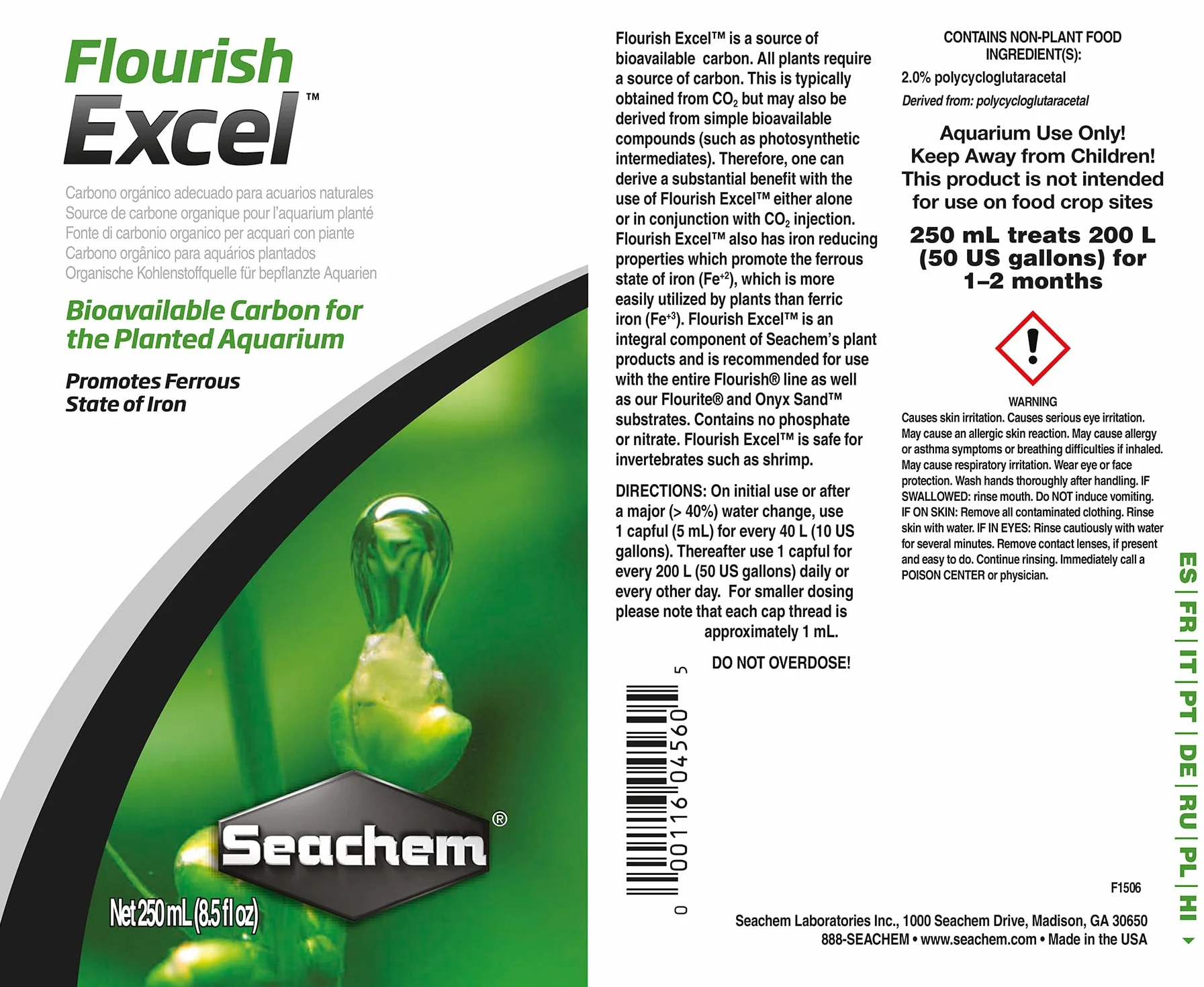 Flourish Excel Carbone Liquide, 250 ML