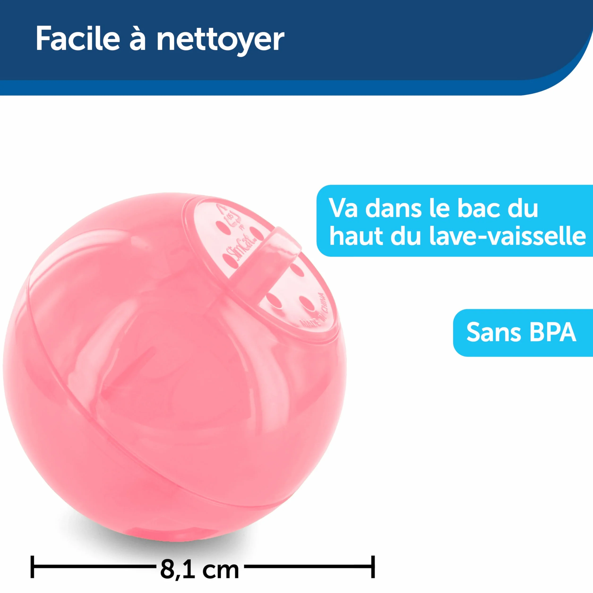 PetSafe SlimCat Jouet Distributeur de Croquettes pour Chat, Interactif à Friandises, Rose, 150 ML