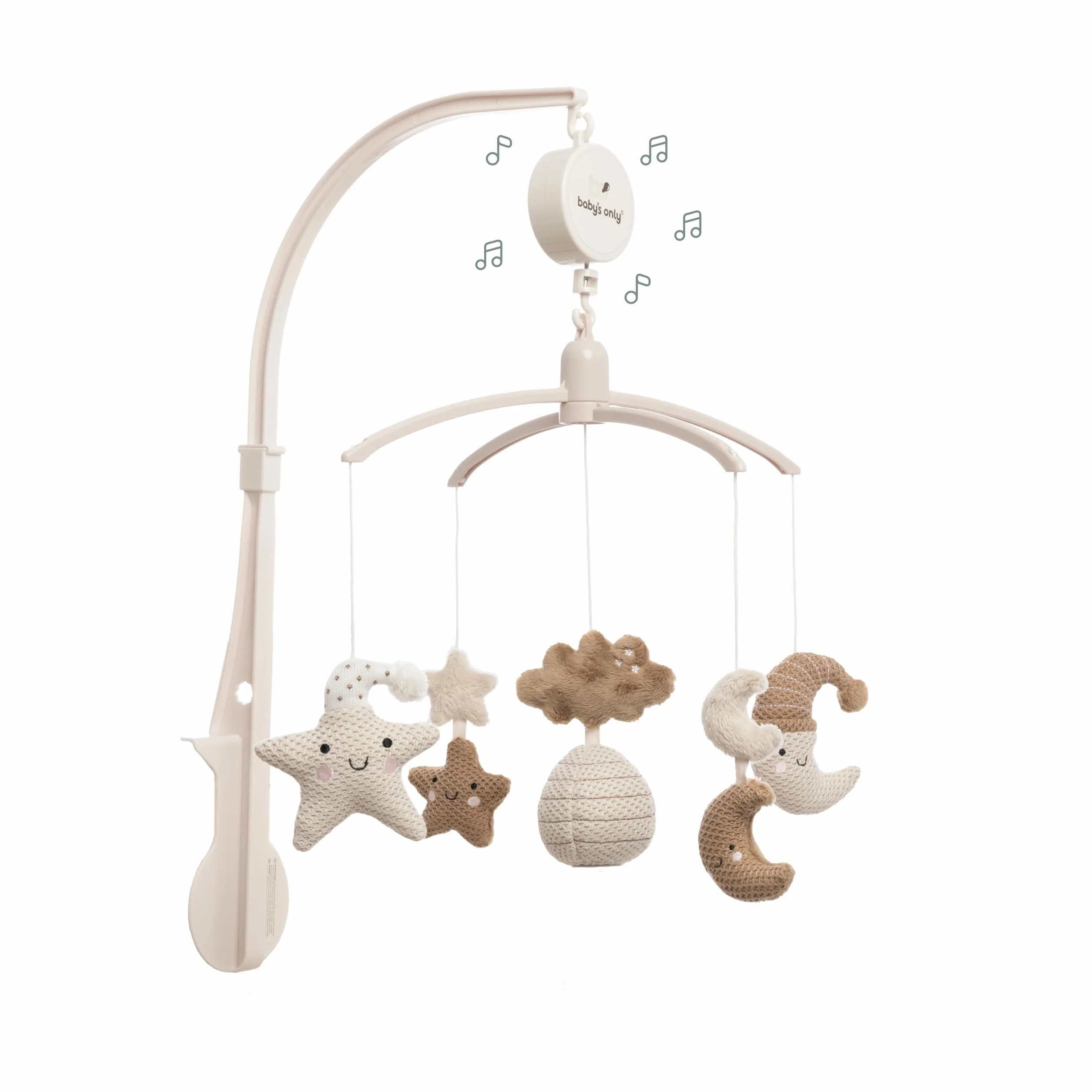 Baby's Only Mobile musical Baby Heaven Boîte à musique bébé avec figurines tricotées Clay/Warm Linen