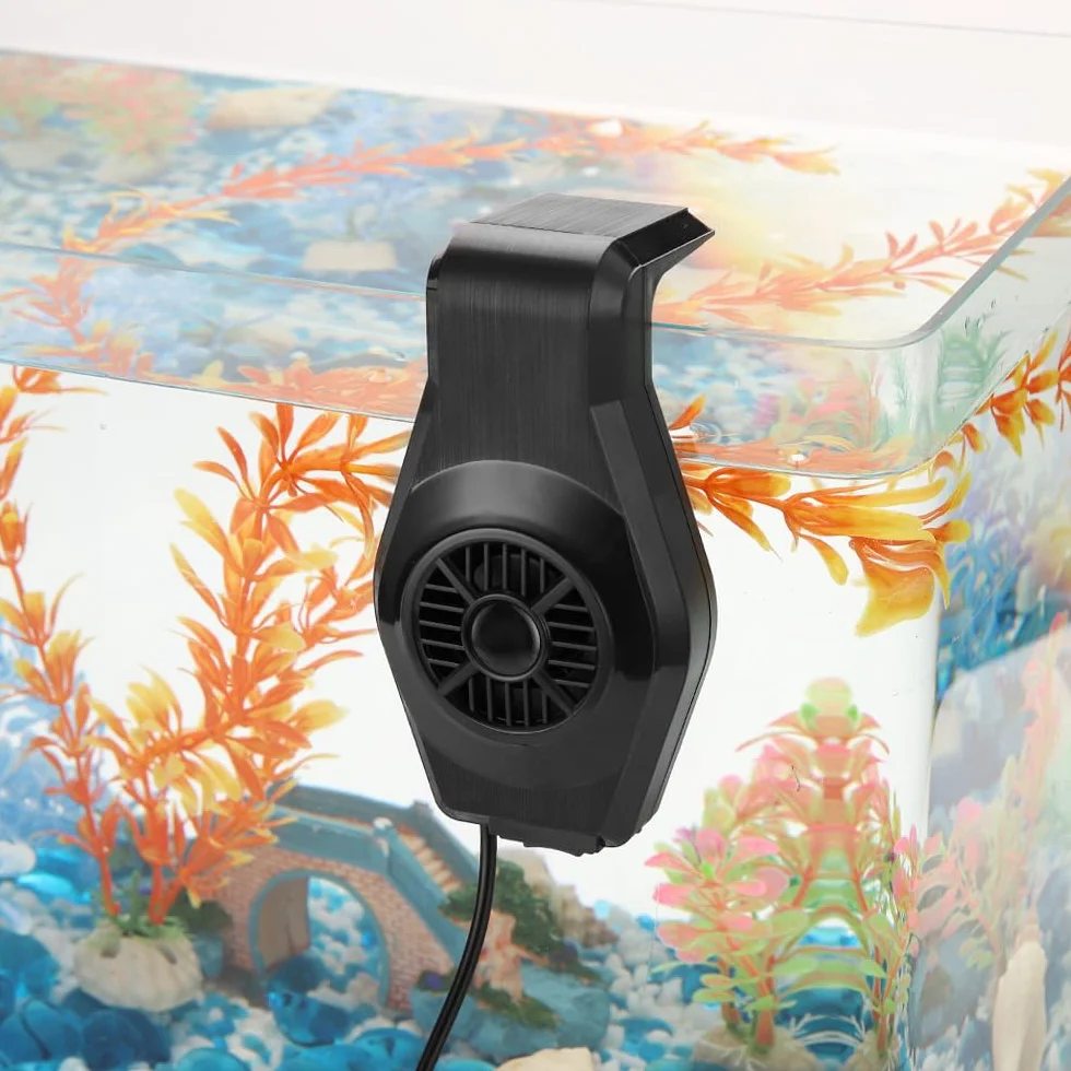 MiOYOOW Mini Refroidisseur d'aquarium, Petit Ventilateur d'aquarium USB Silencieux Refroidisseur d'aquarium Mural à Économie d'énergie avec Large Sortie d'air pour Eau Douce et Eau Salée