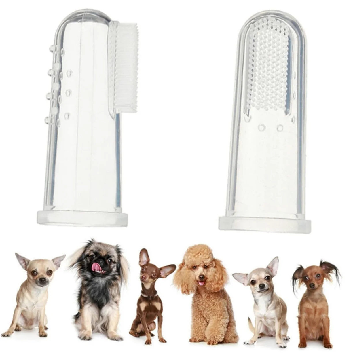 Sosoport Brosse à Dents pour Animaux en Silicone, Lot de 4 Brosses à Doigts pour Chat et Chiot, Nettoie et Masse les Gencives Efficacement