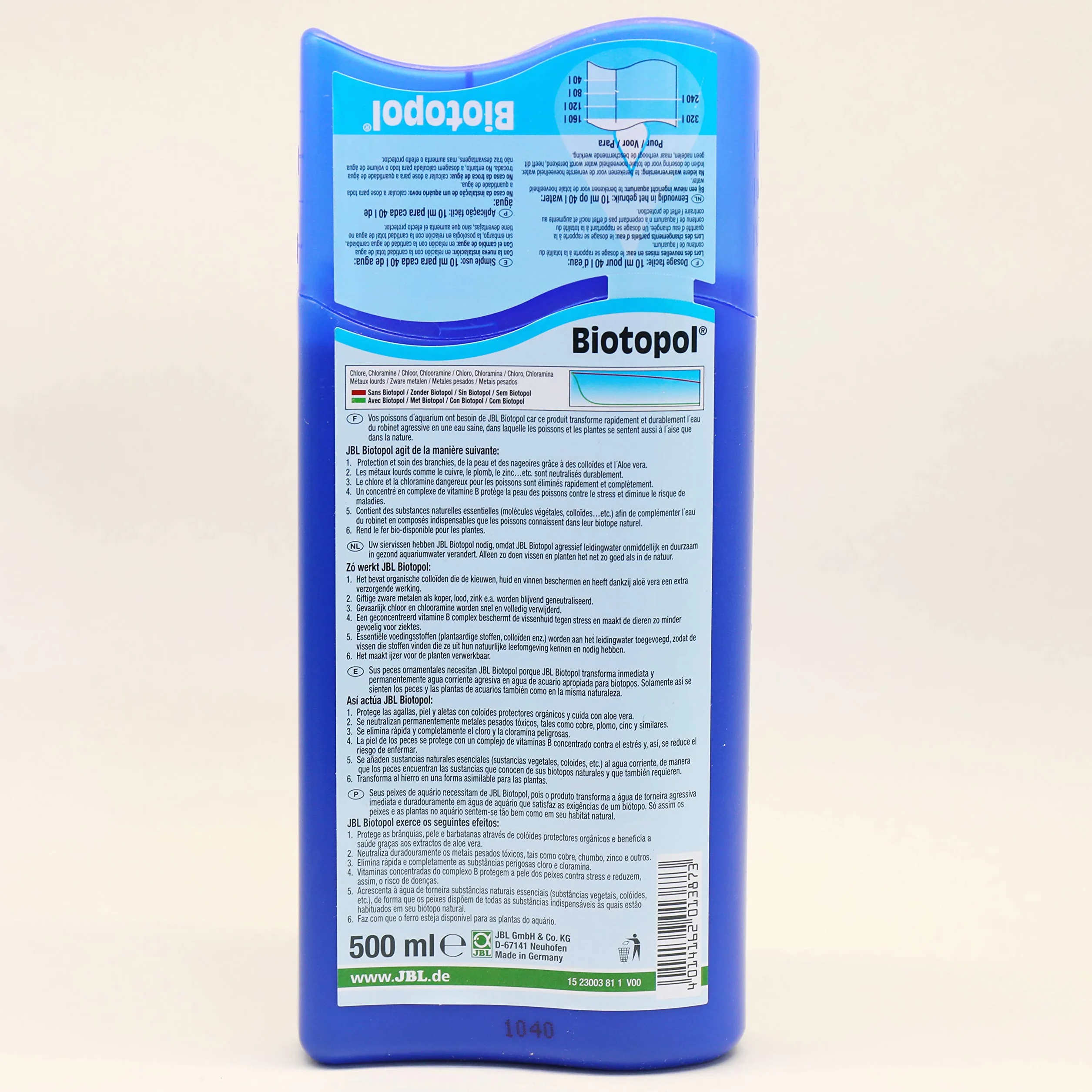 JBL Biotopol Traitement de l'Eau pour Aquariophilie 500 ml