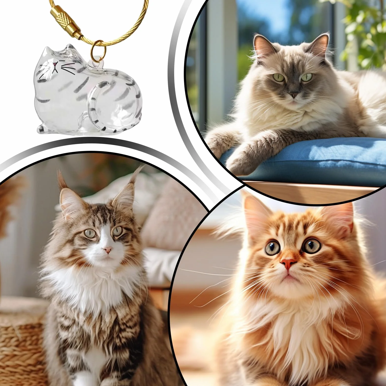 Pendentif Boîte Conservation Poils Chat, Bouteille Conservation Poils Chat, Porte-clés Animaux Compagnie Mémorial